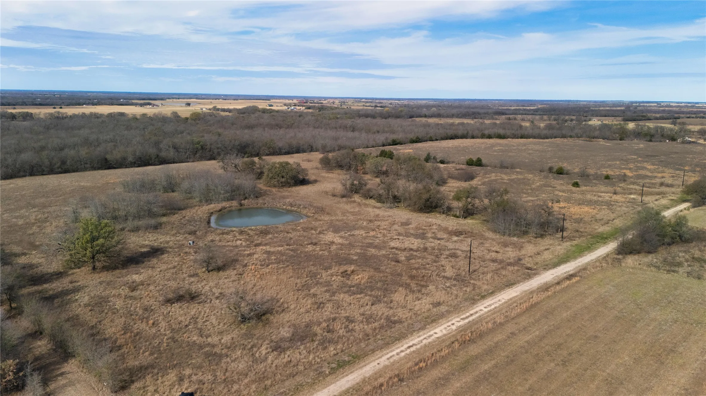 Aerial view of sparsely populated area