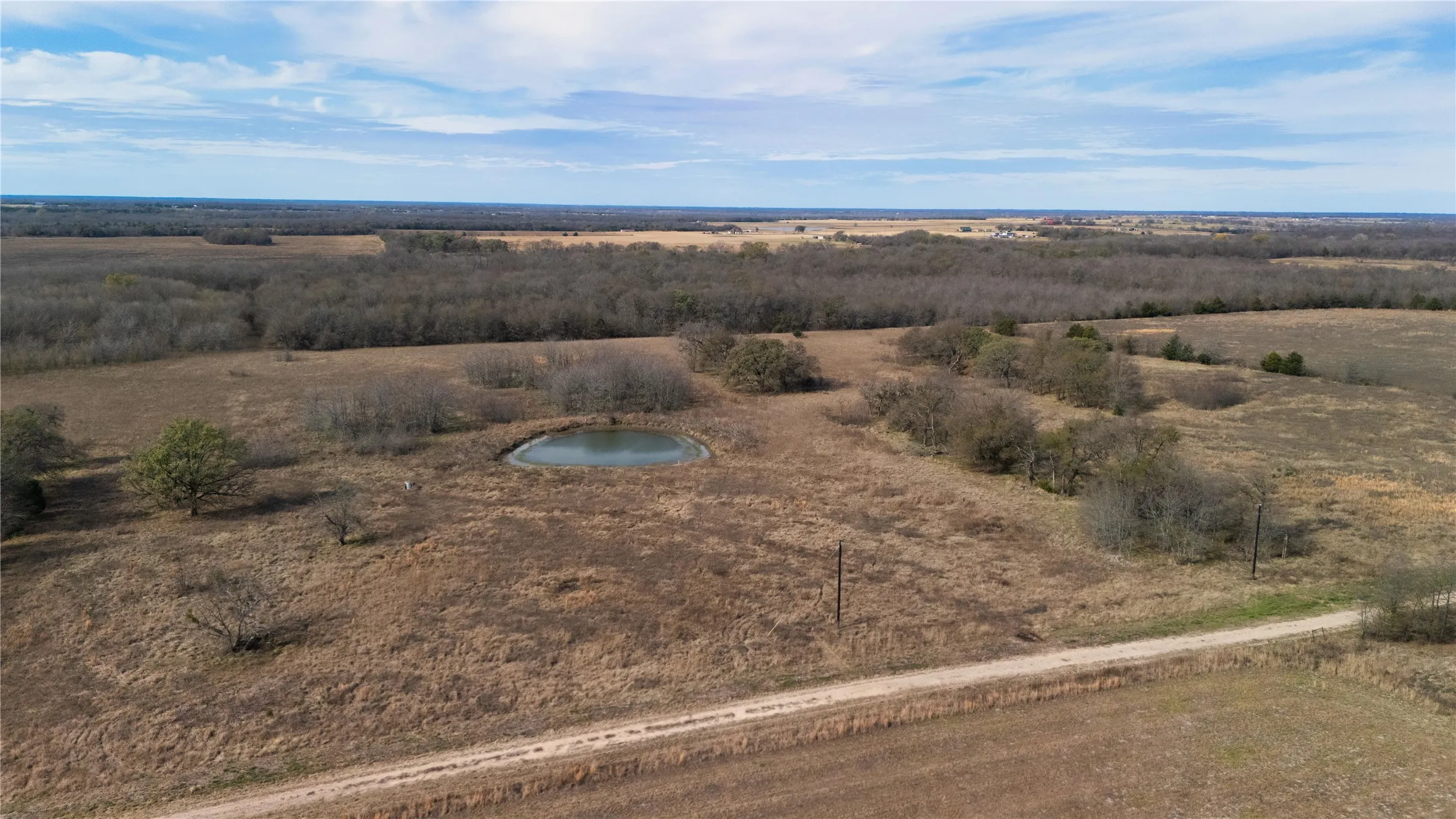 Aerial view of sparsely populated area