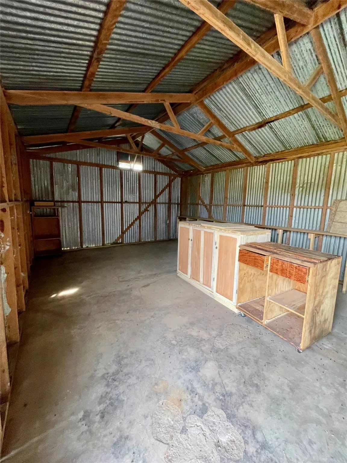 Inside view of barn