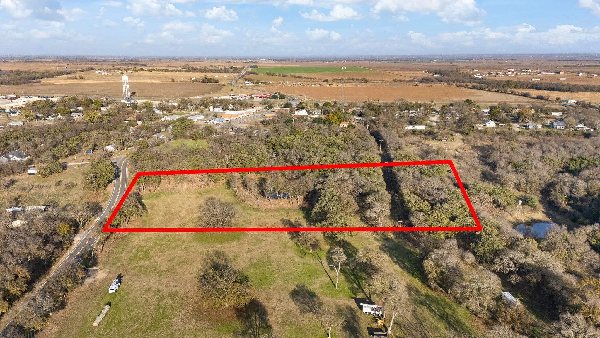 View of property location featuring rural landscape and property boundaries highlighted