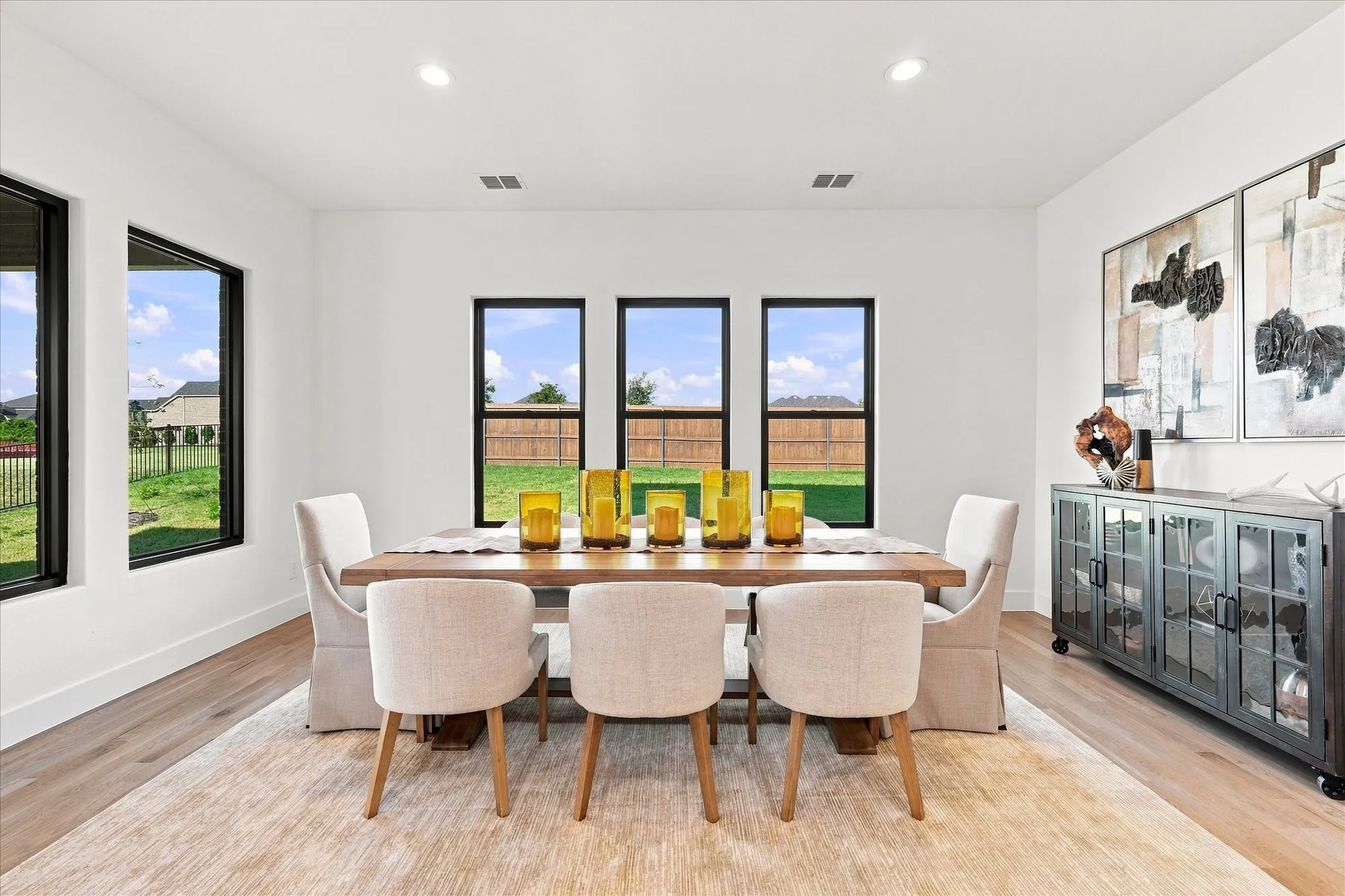 This dining room is gorgeous and huge for your largest table with all the leafs!