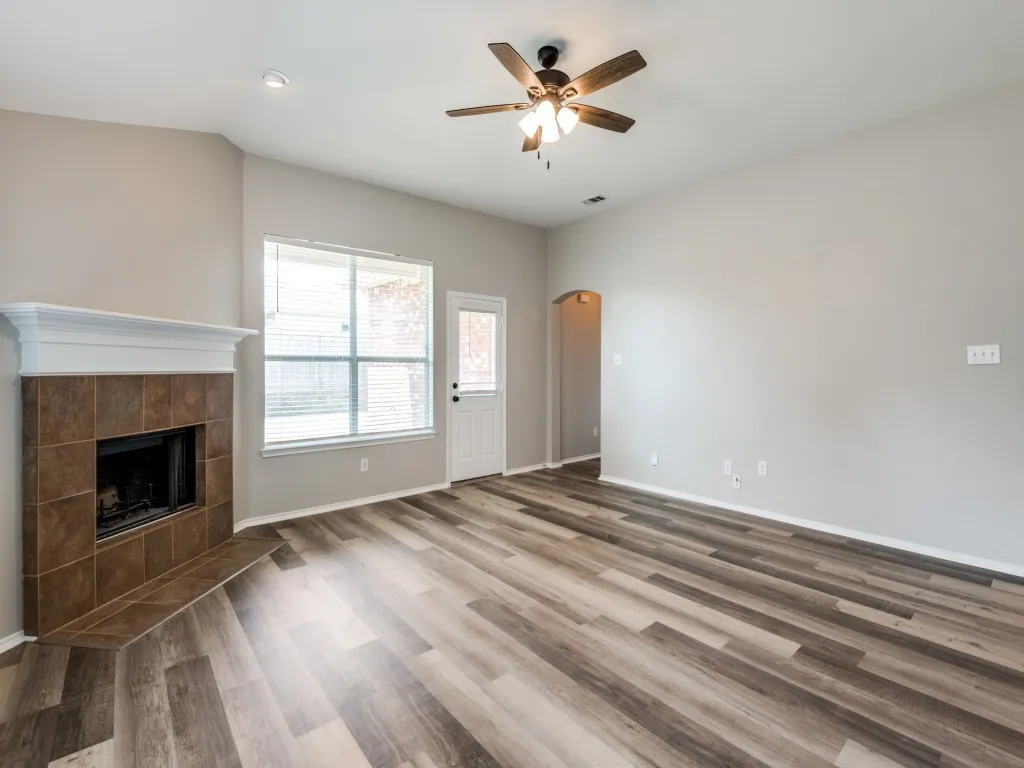 Family room looking toward back porch.