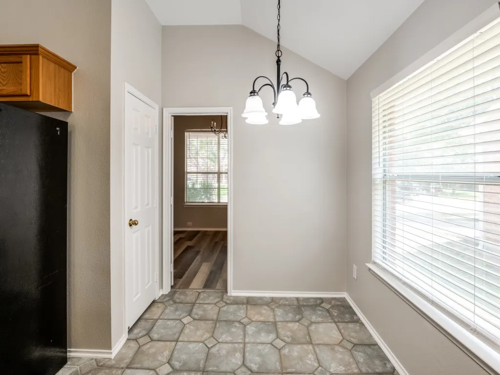Dining area with pantry to left