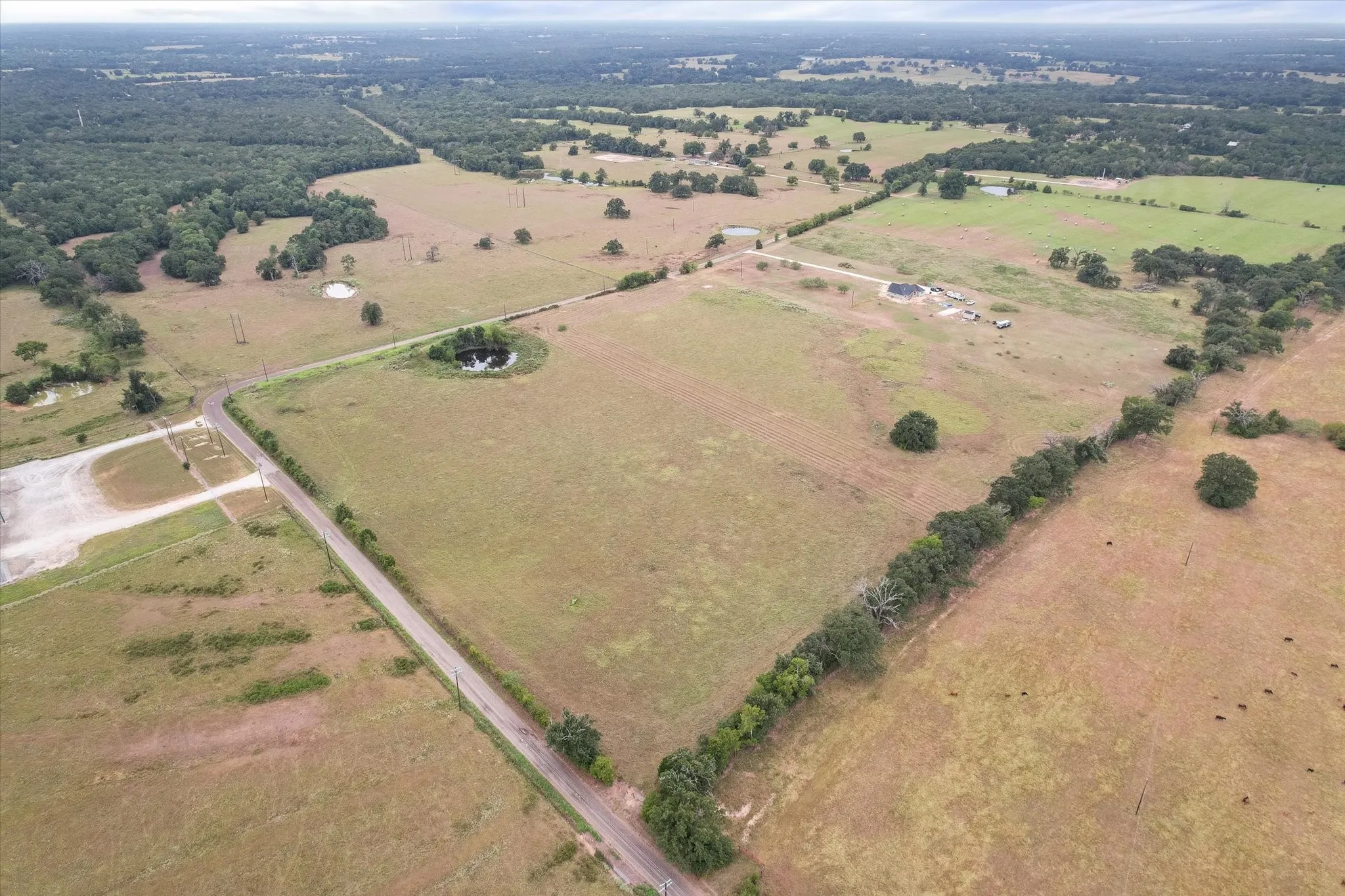 Aerial view with a rural view