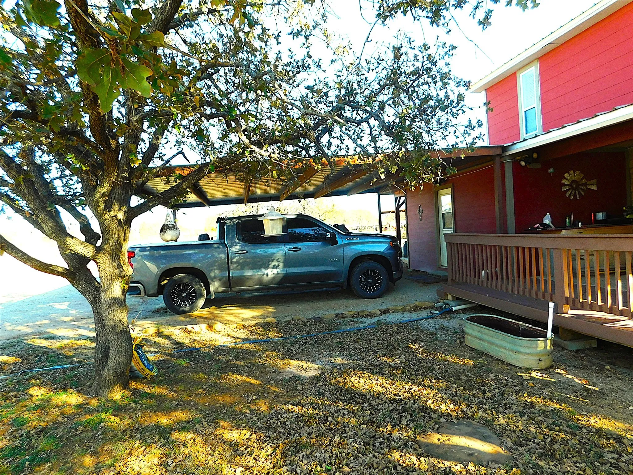 View of yard with a deck