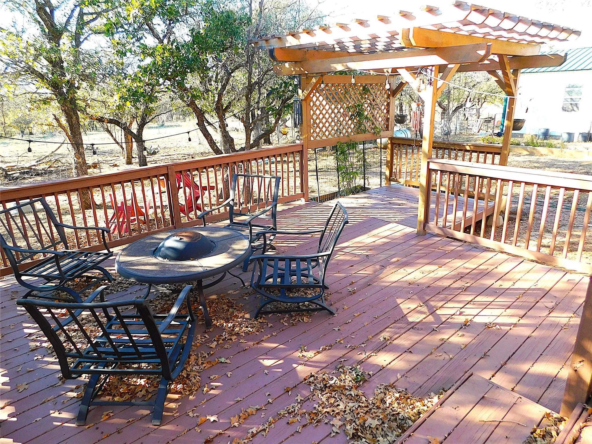View of wooden deck