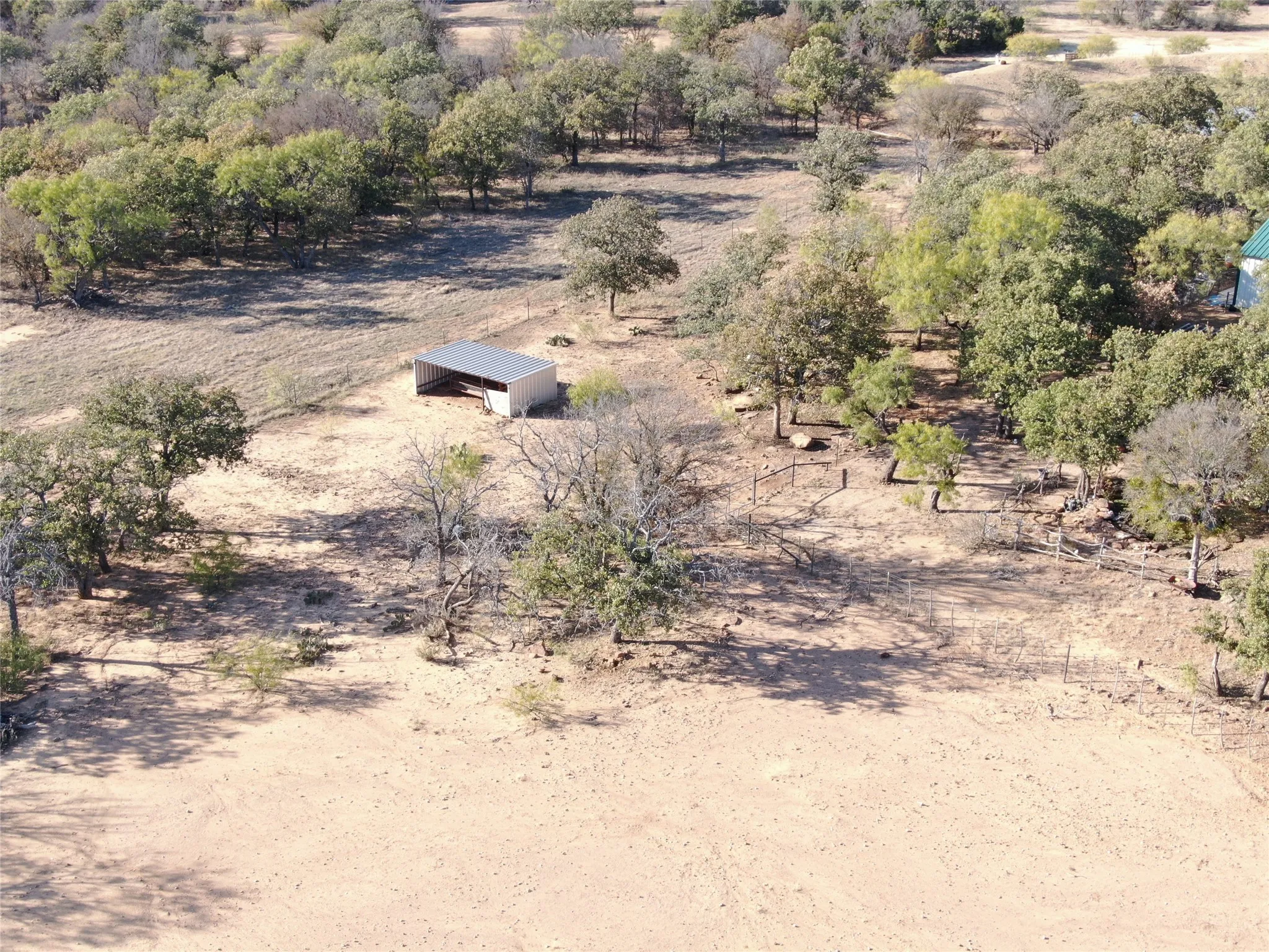 Aerial view of sparsely populated area