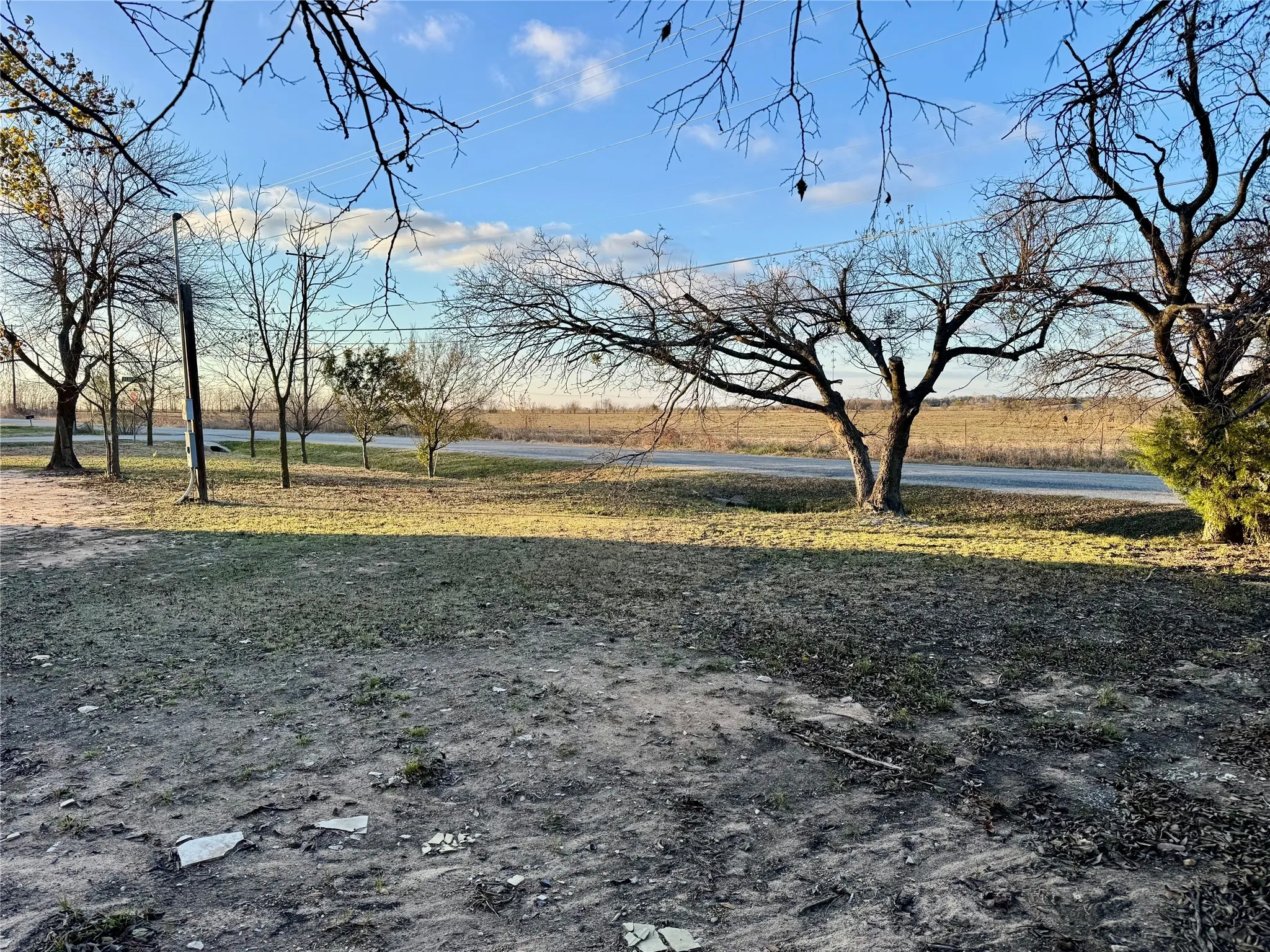 Leveled lot with sandy soil.