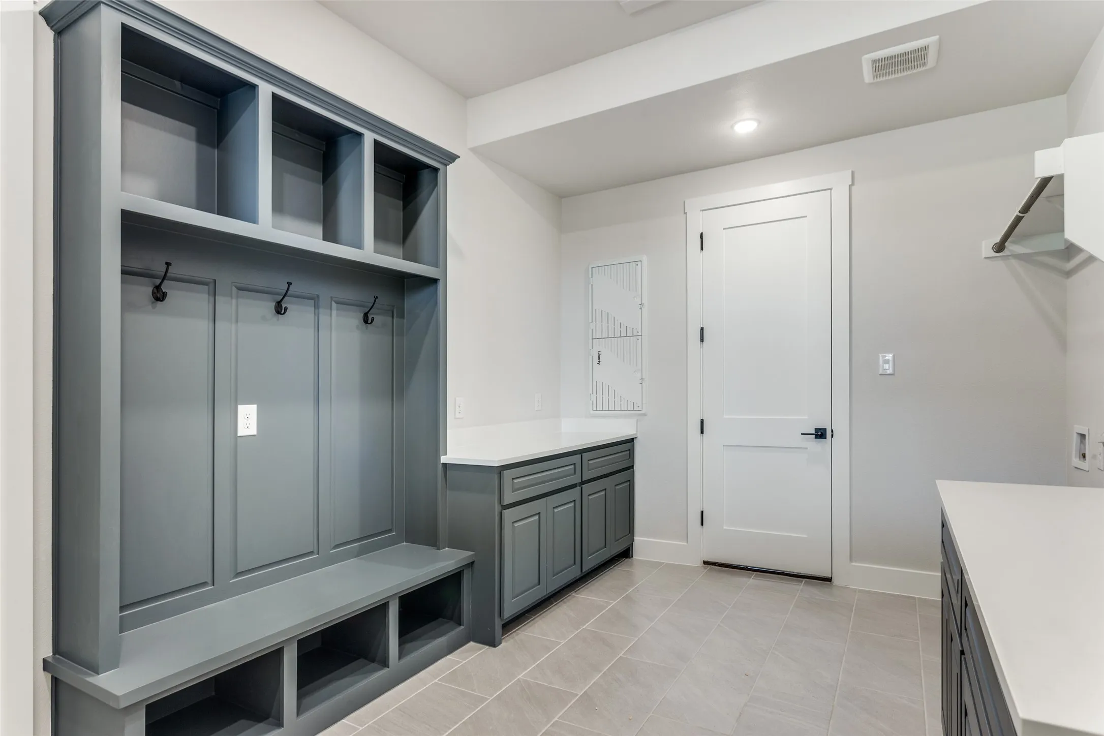 Garage Entry with Mud Bench