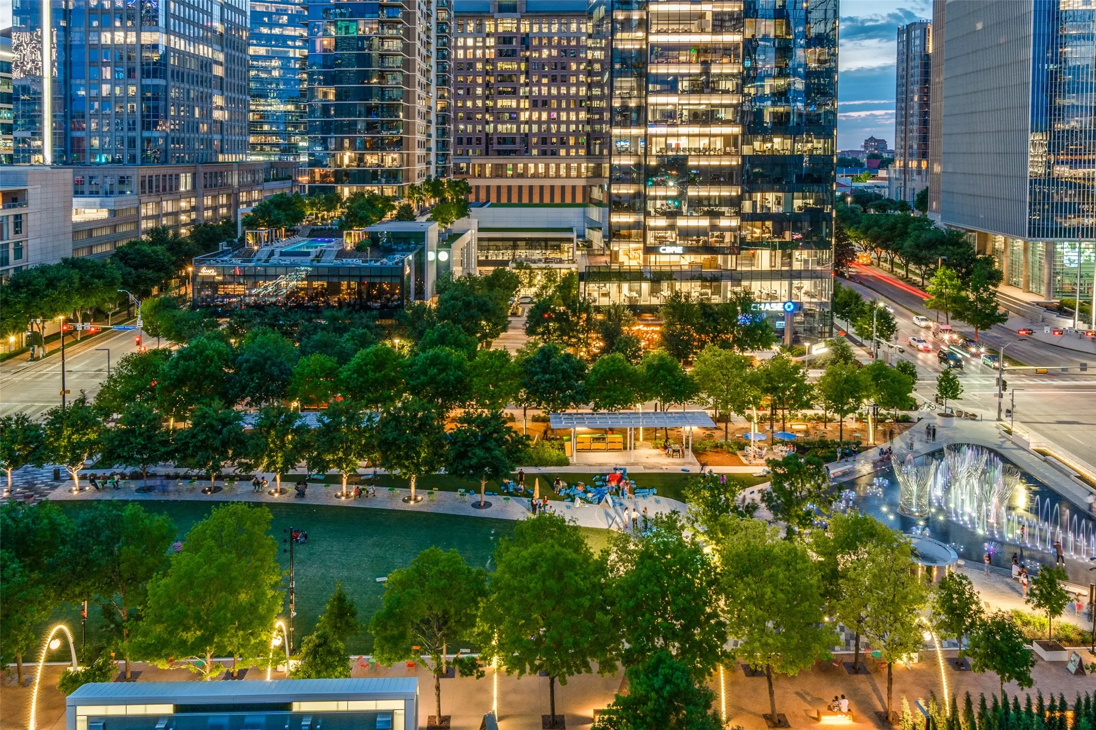 Klyde Warren Park at Night