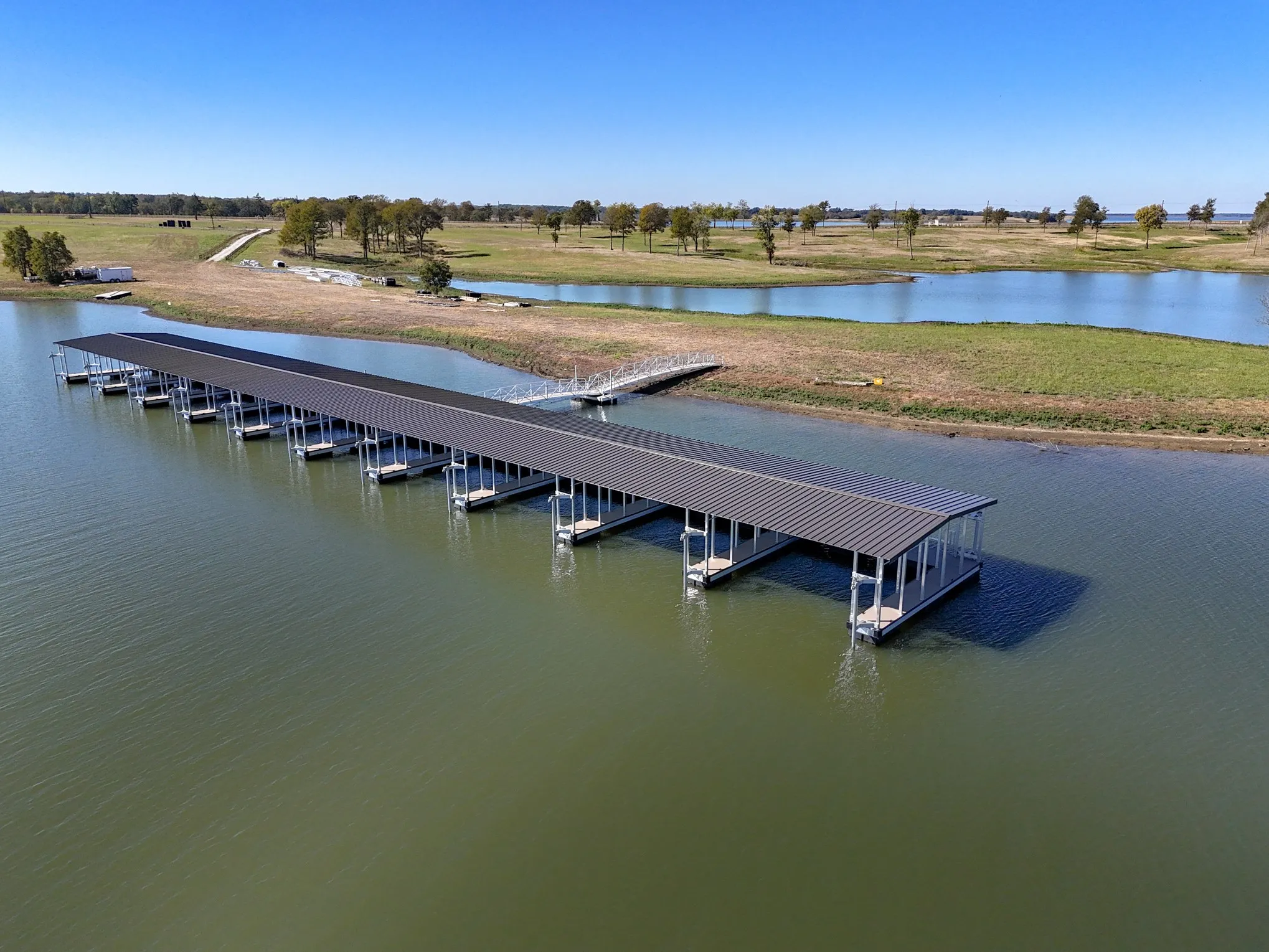 Dock with a water view