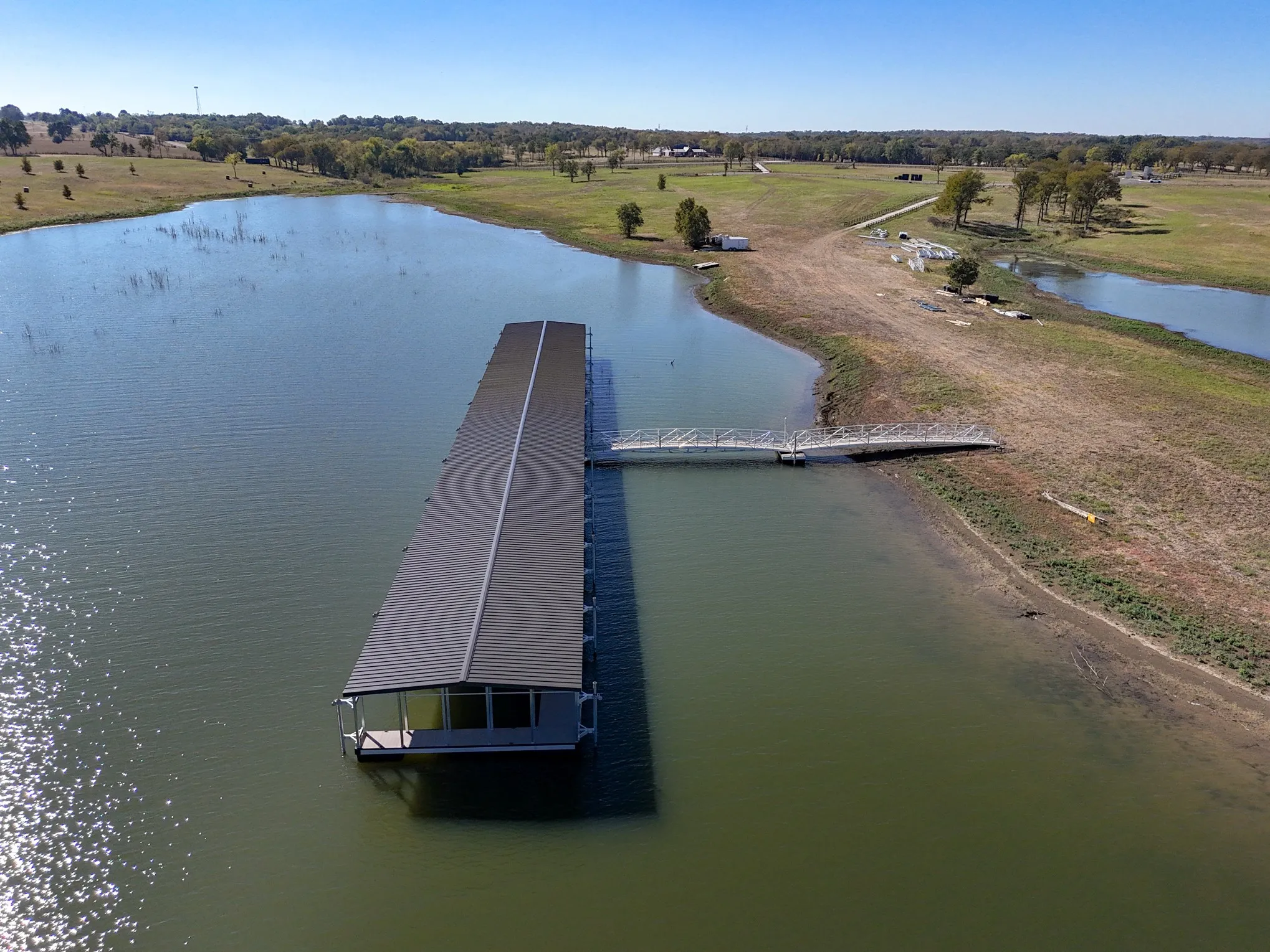 Bird's eye view of a large body of water