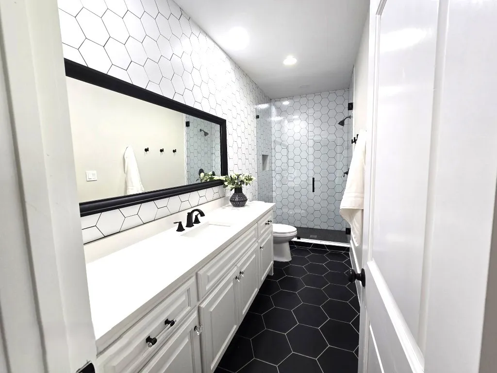 just one of the guest bathrooms