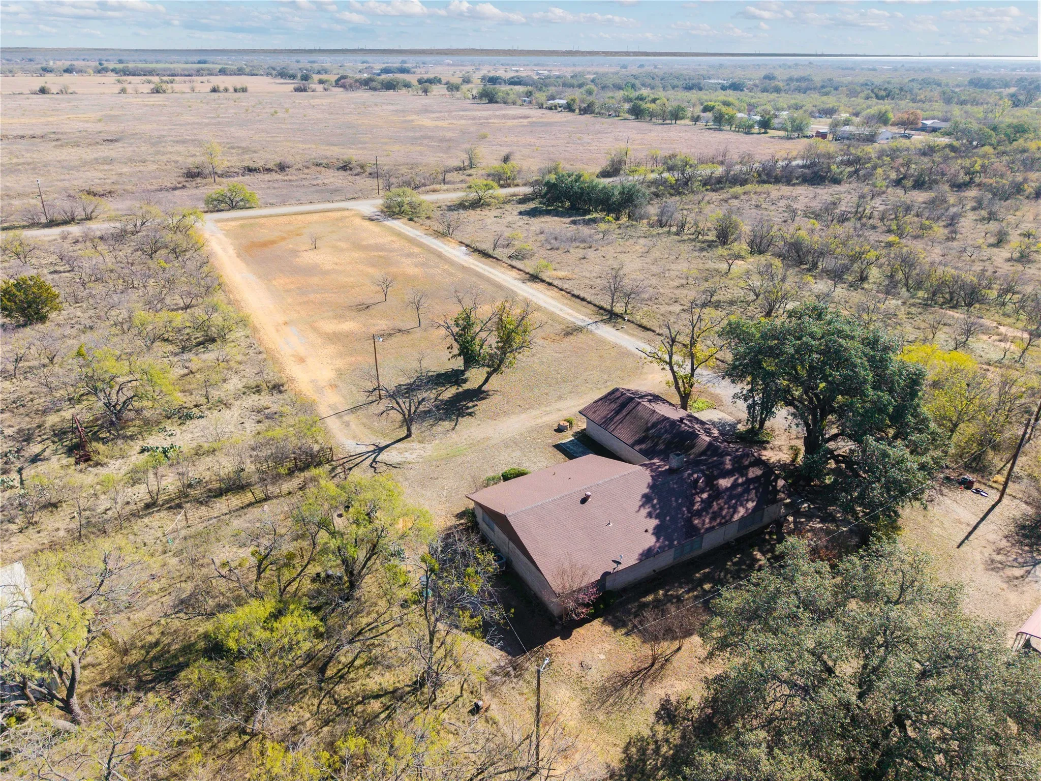 Aerial view of rural area