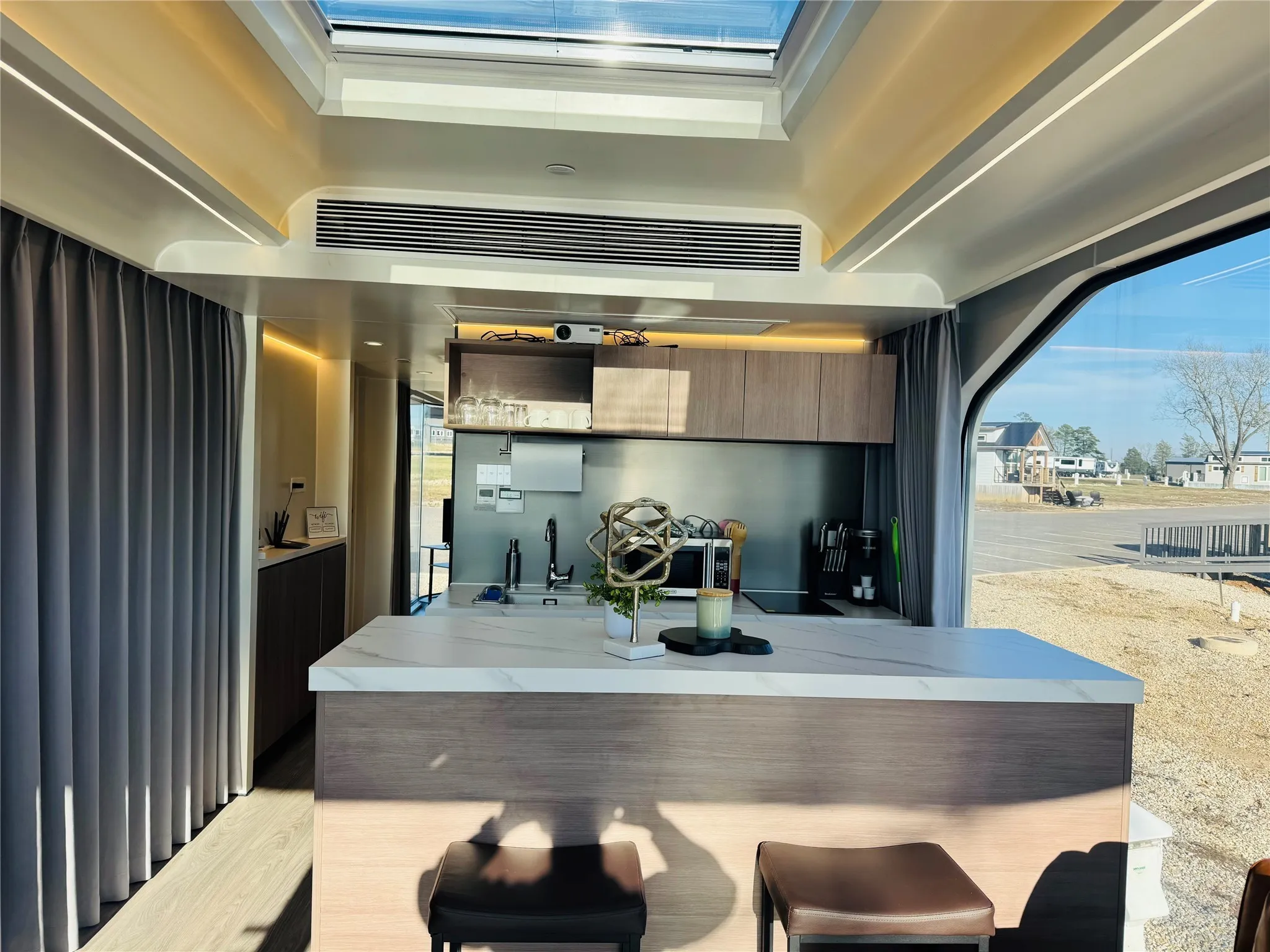Bar featuring modern cabinets