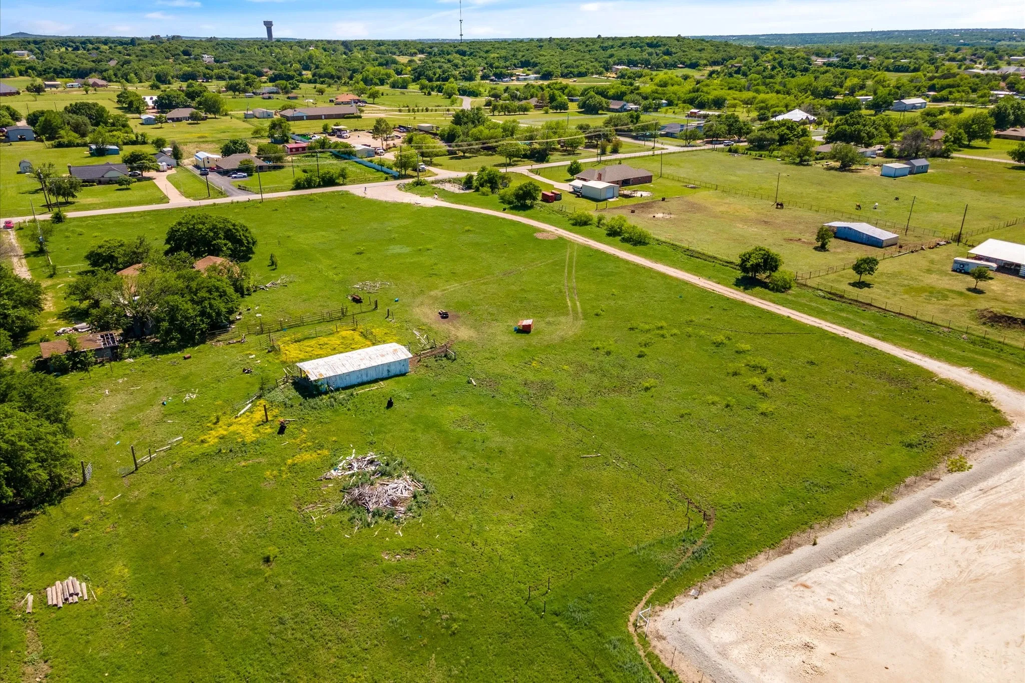 Overview of rural landscape with a pastoral area