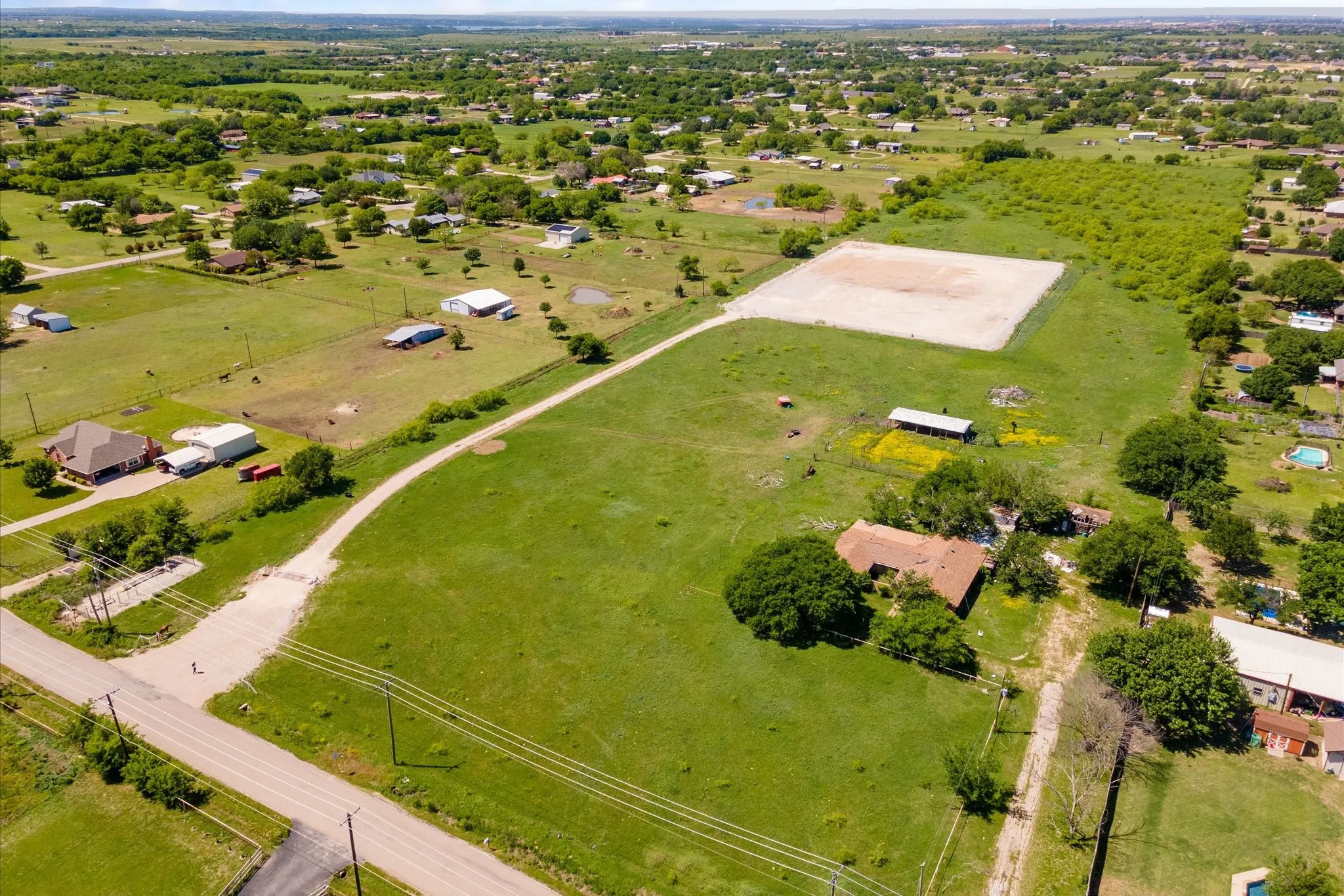Overview of rural landscape with a pastoral area