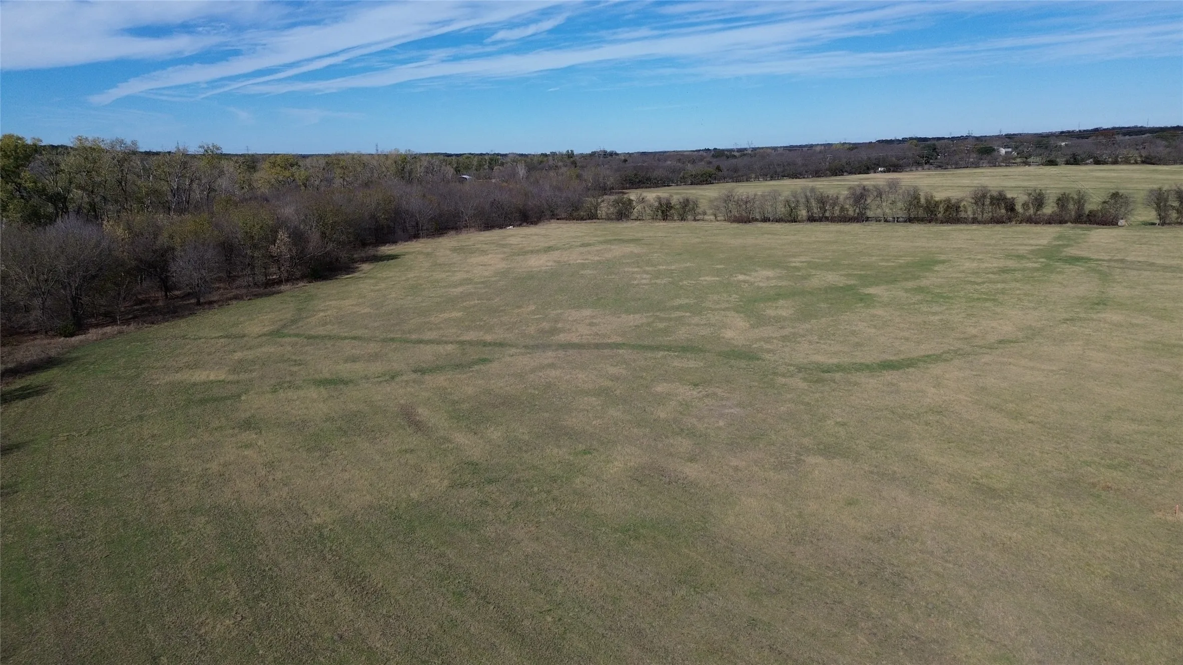 Aerial view of sparsely populated area