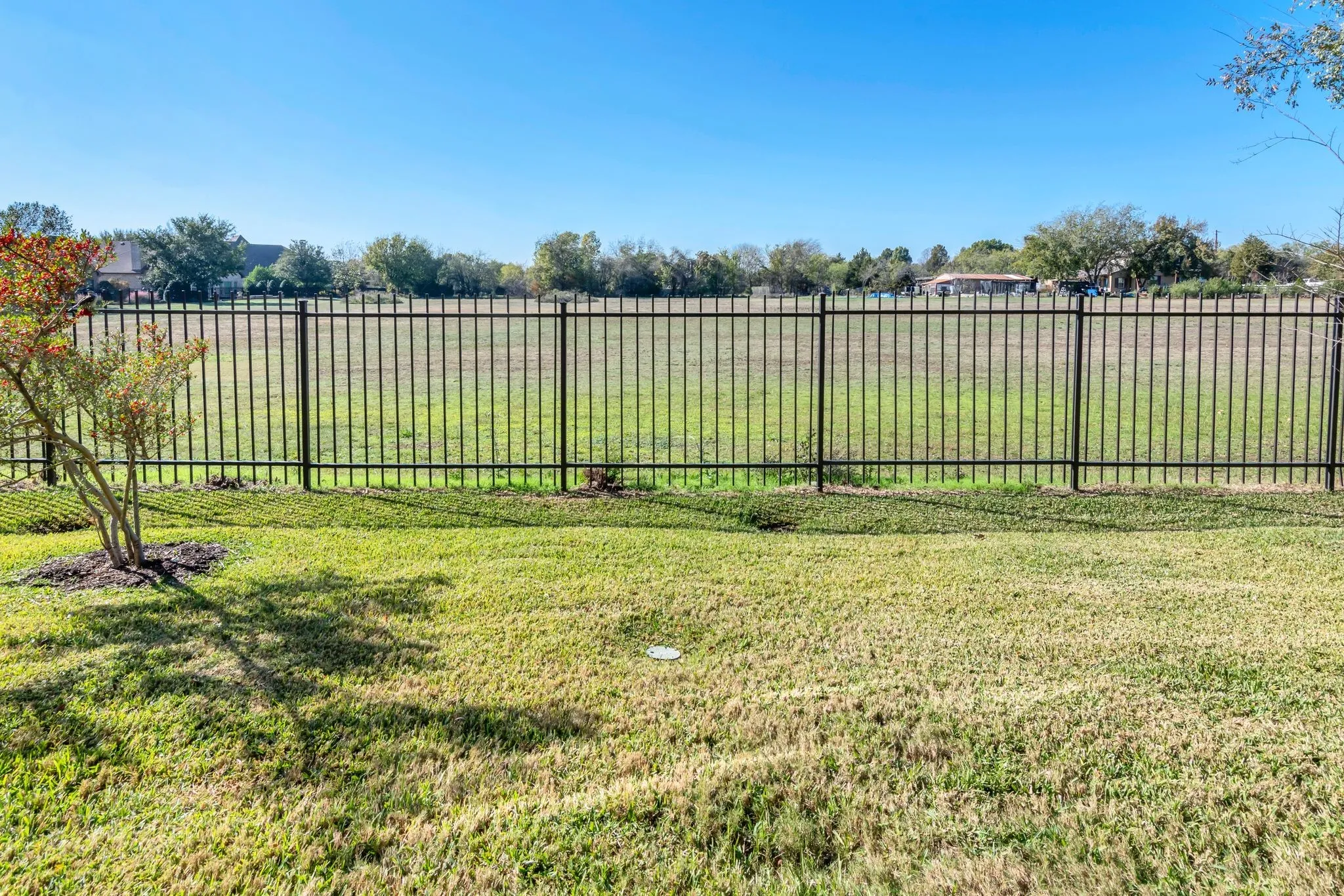 View from back of the property over open space.
