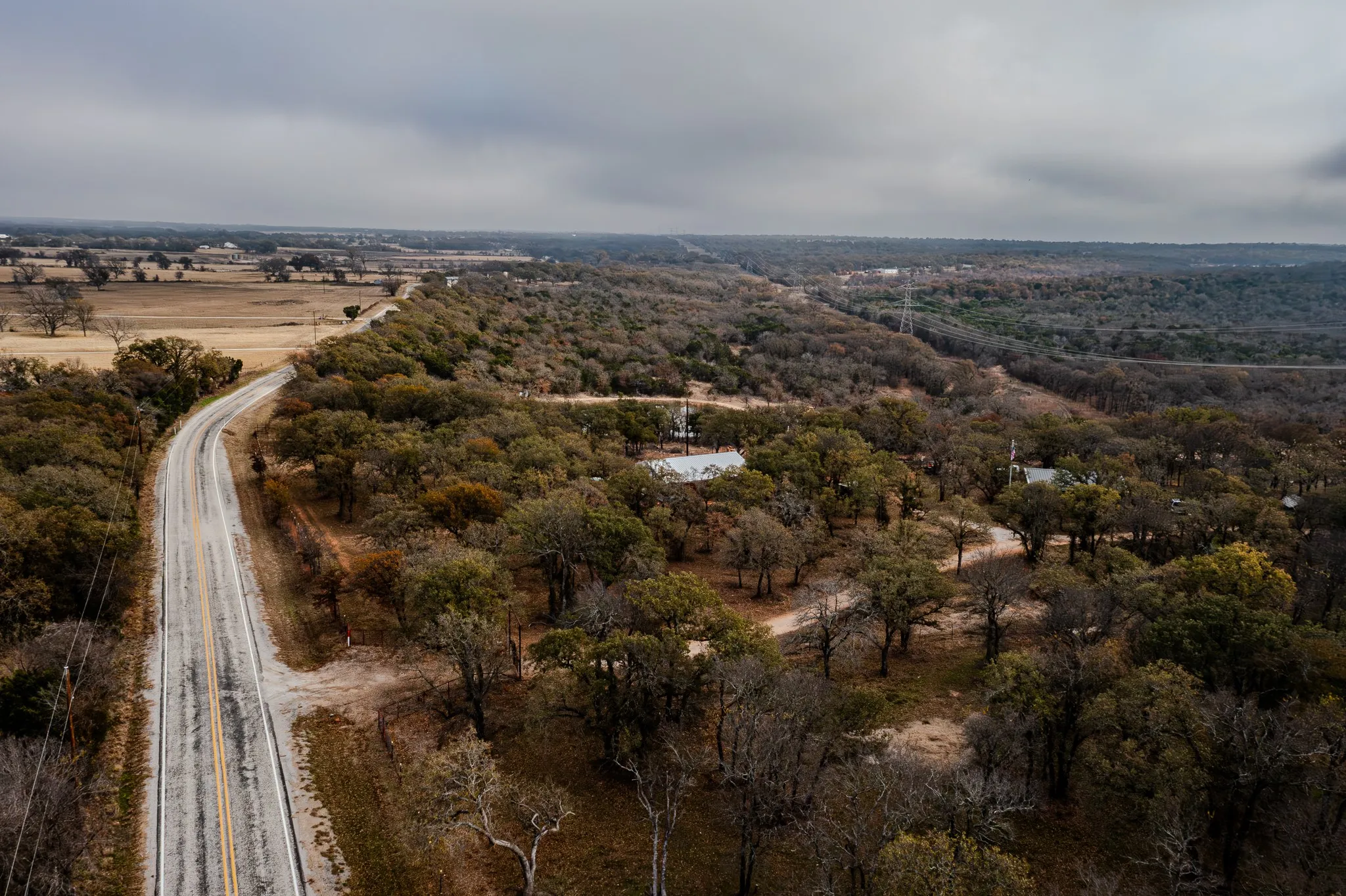 Aerial and road view
