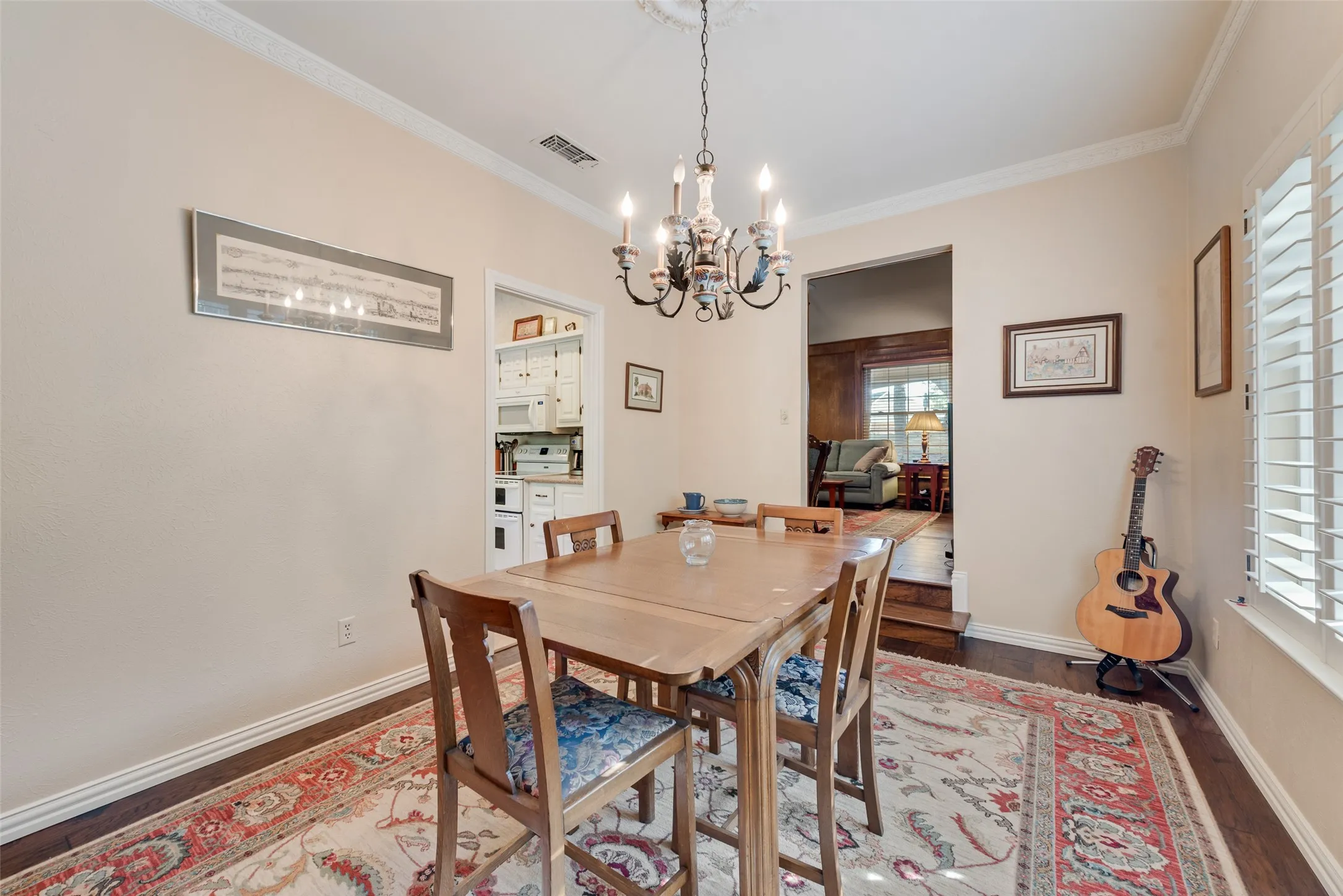 Dining room conveniently located off the kitchen and living room.