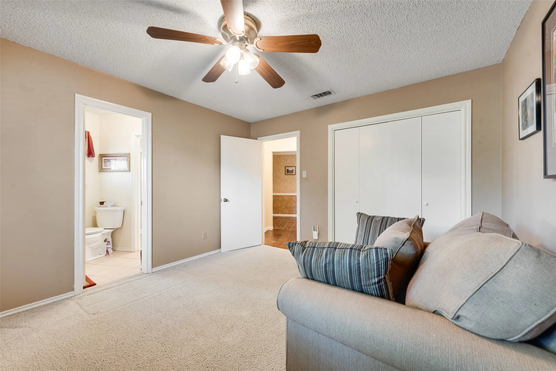 Second bedroom downstairs has an adjoining bathroom.