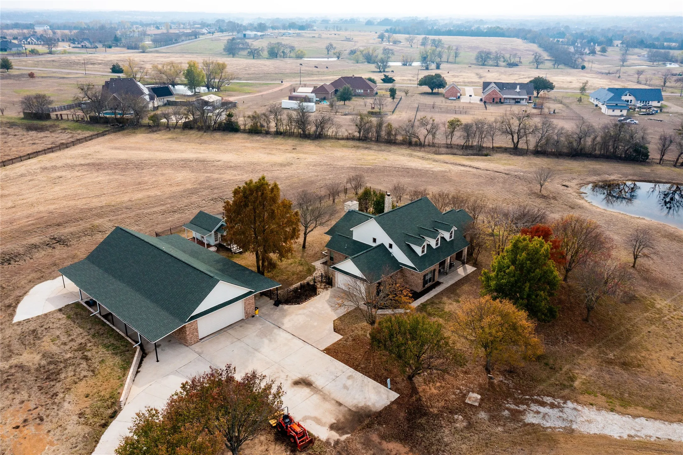 Aerial View of all buildings on the property.