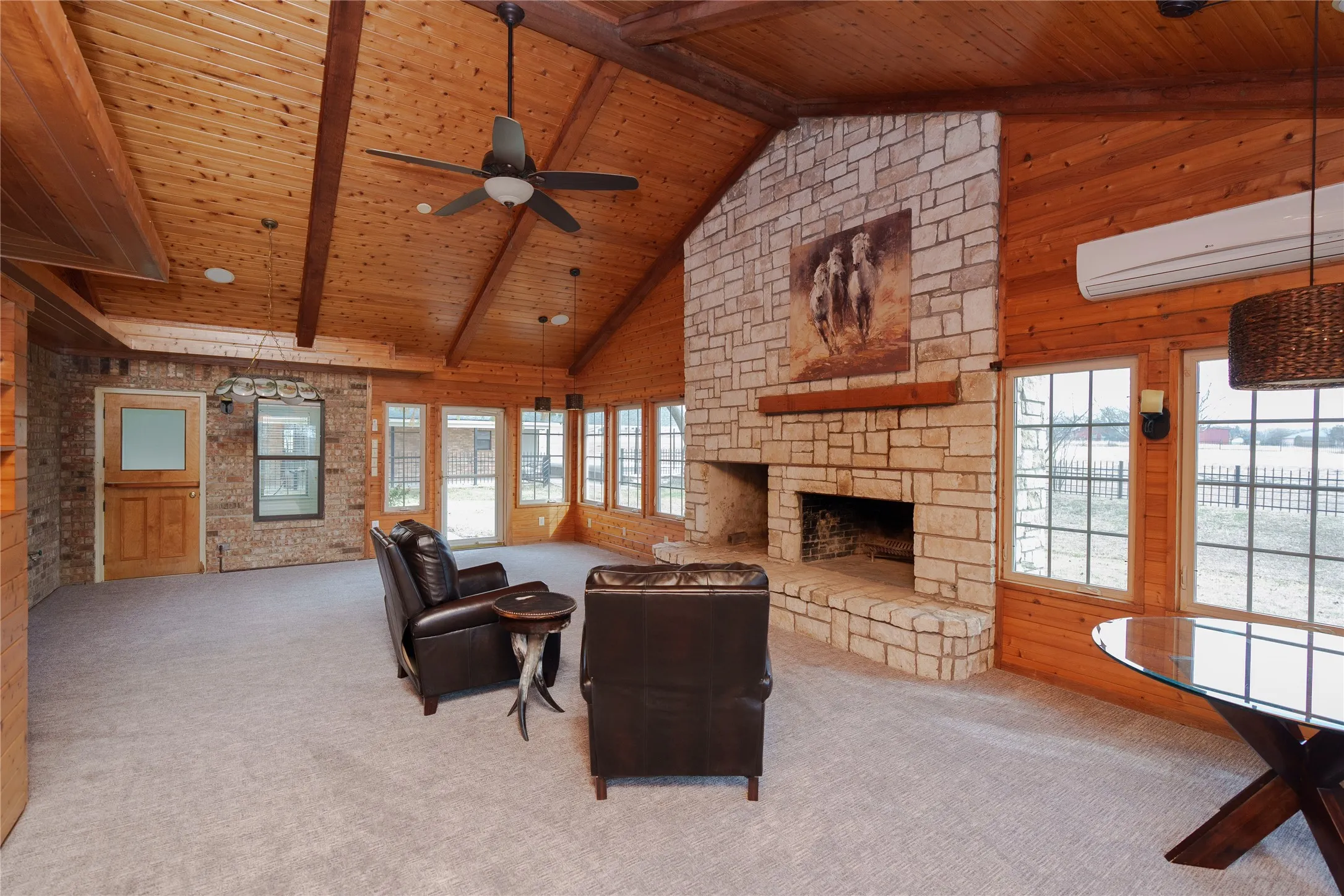 HUGE Great Room offers plenty of space for a pool table, and a ping pong table if you wish, and plenty of space for a game table and furniture around the fireplace.