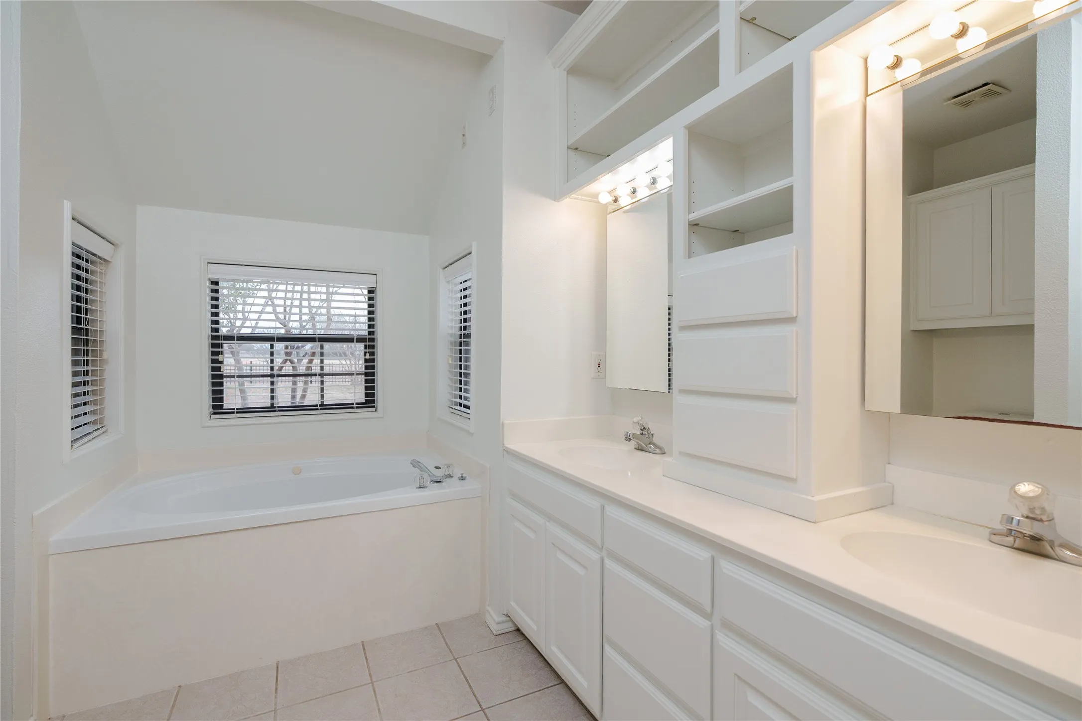 Jetted tub and a separate shower.