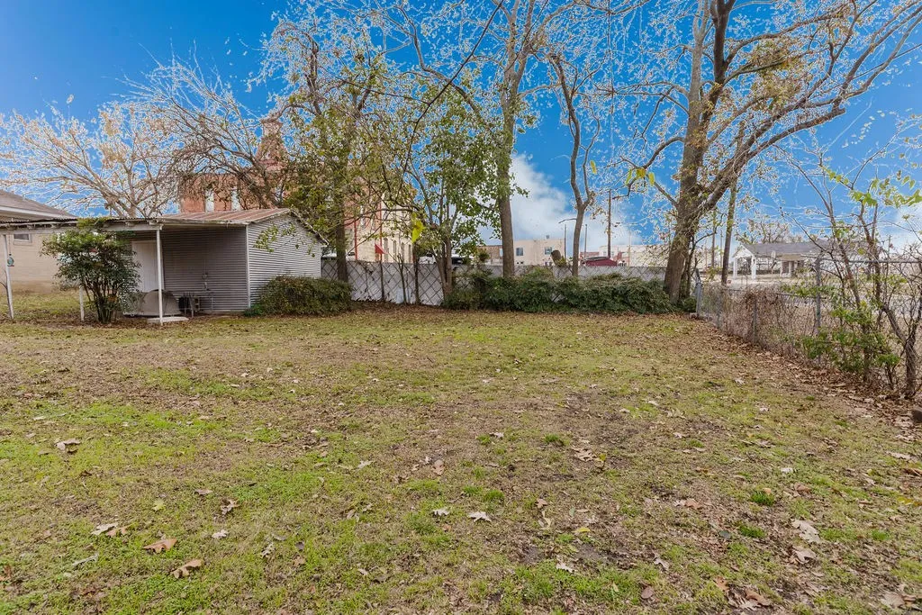 Backyard with the courthouse and downtown in the background.