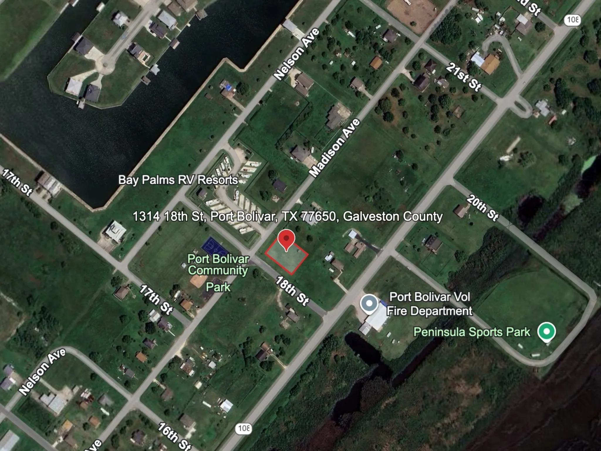 Aerial overview of property's location