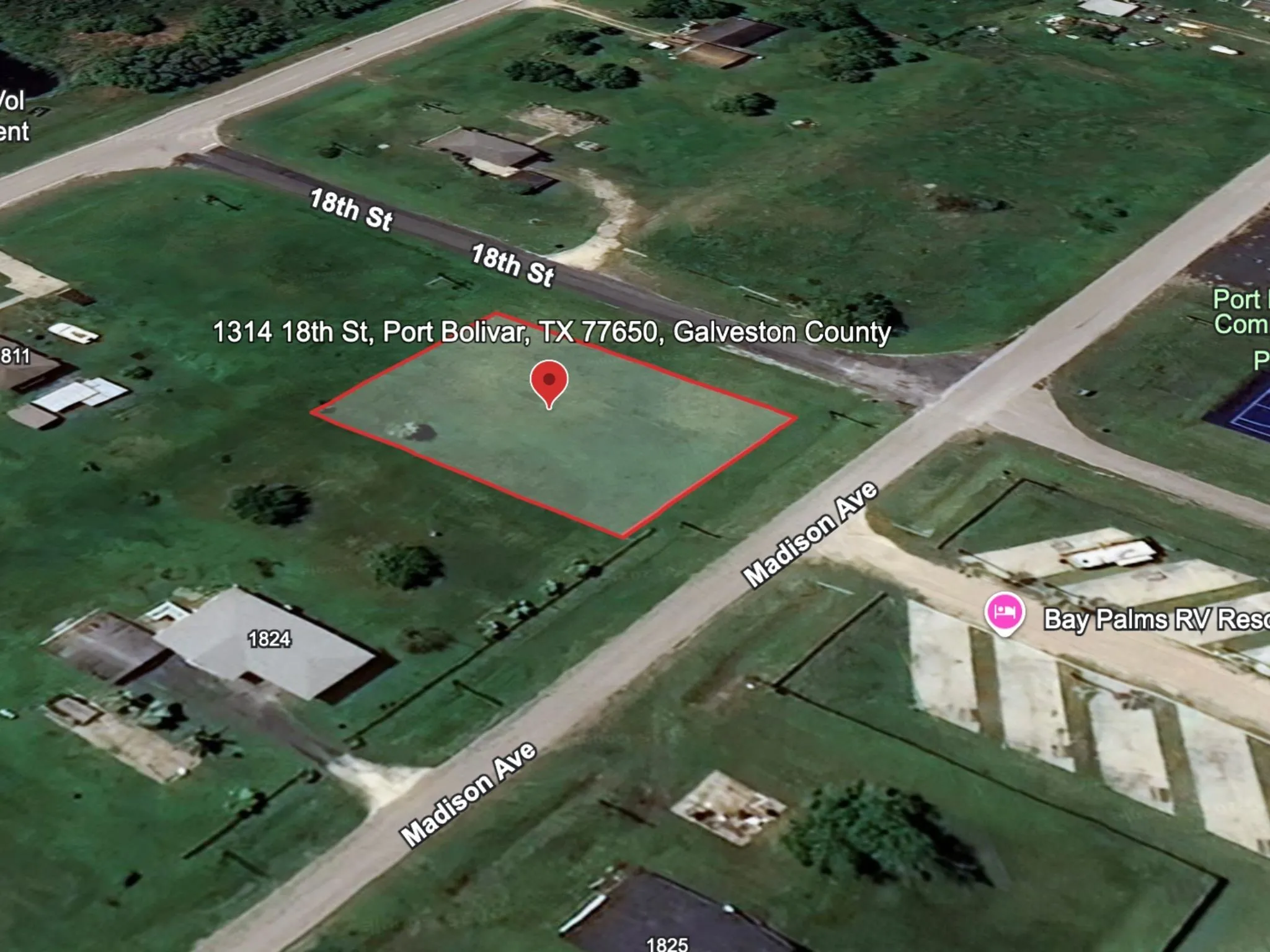 Map / location featuring property parcel outlined