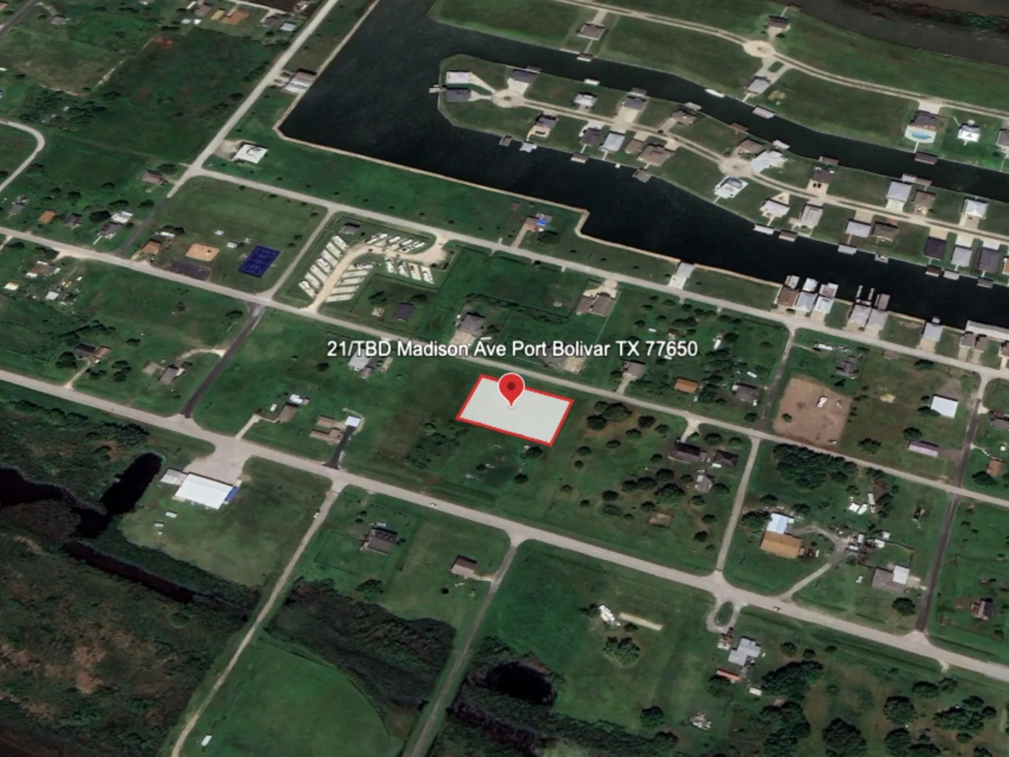 Aerial map of property and surrounding area