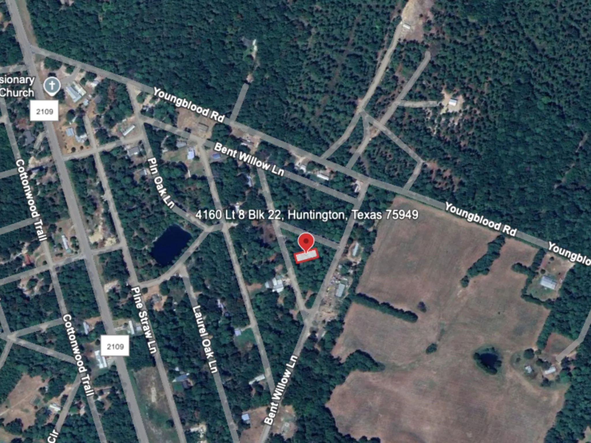 Aerial map of property and surrounding area