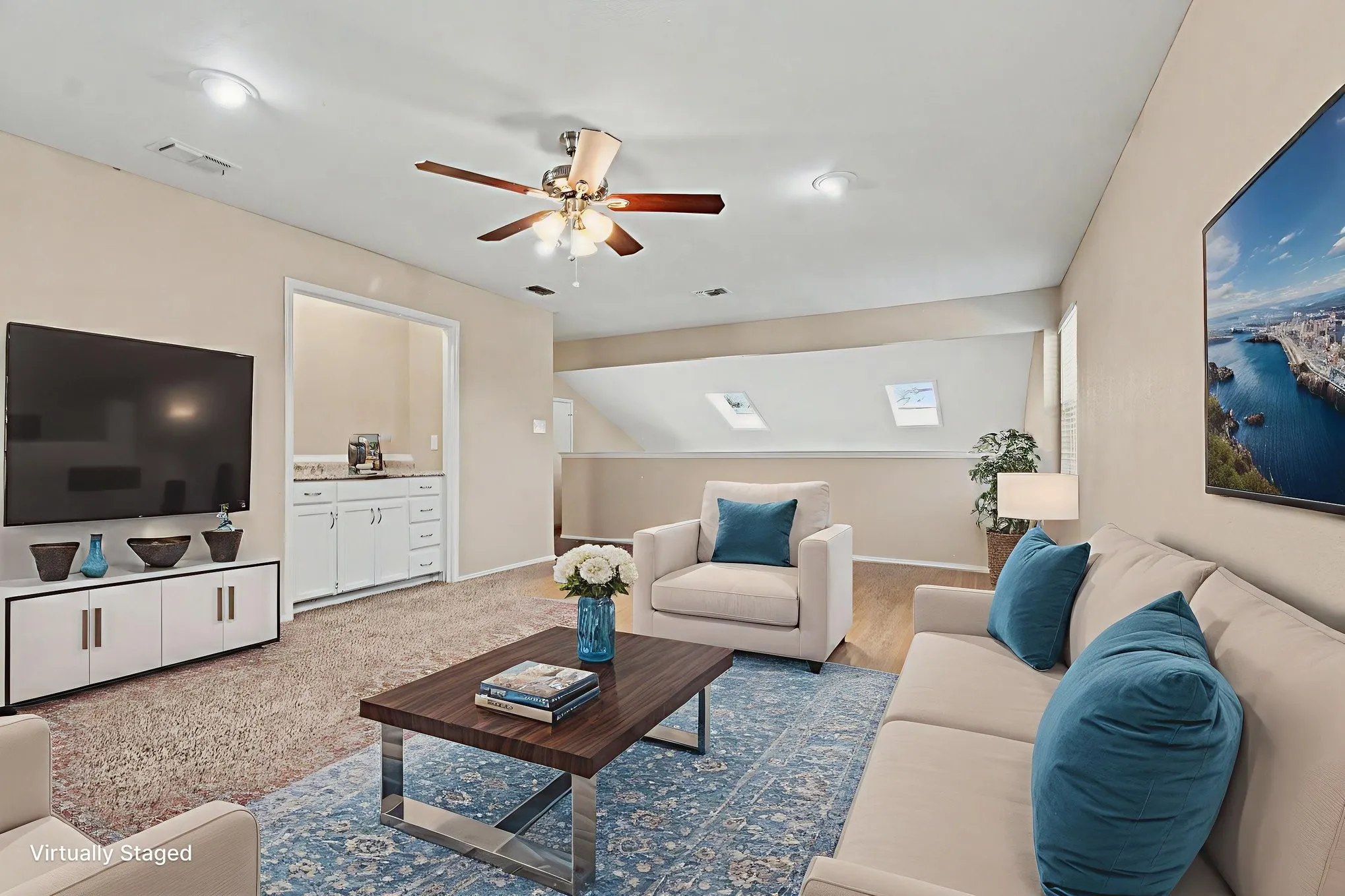 Virtually staged 2nd floor Bonus Room upstairs