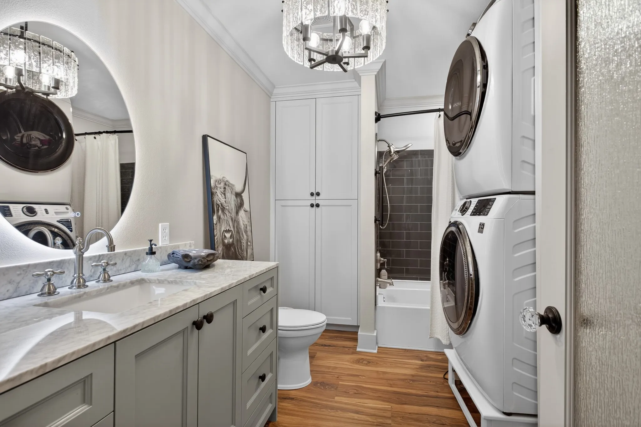 newly added bathroom with utility built in.