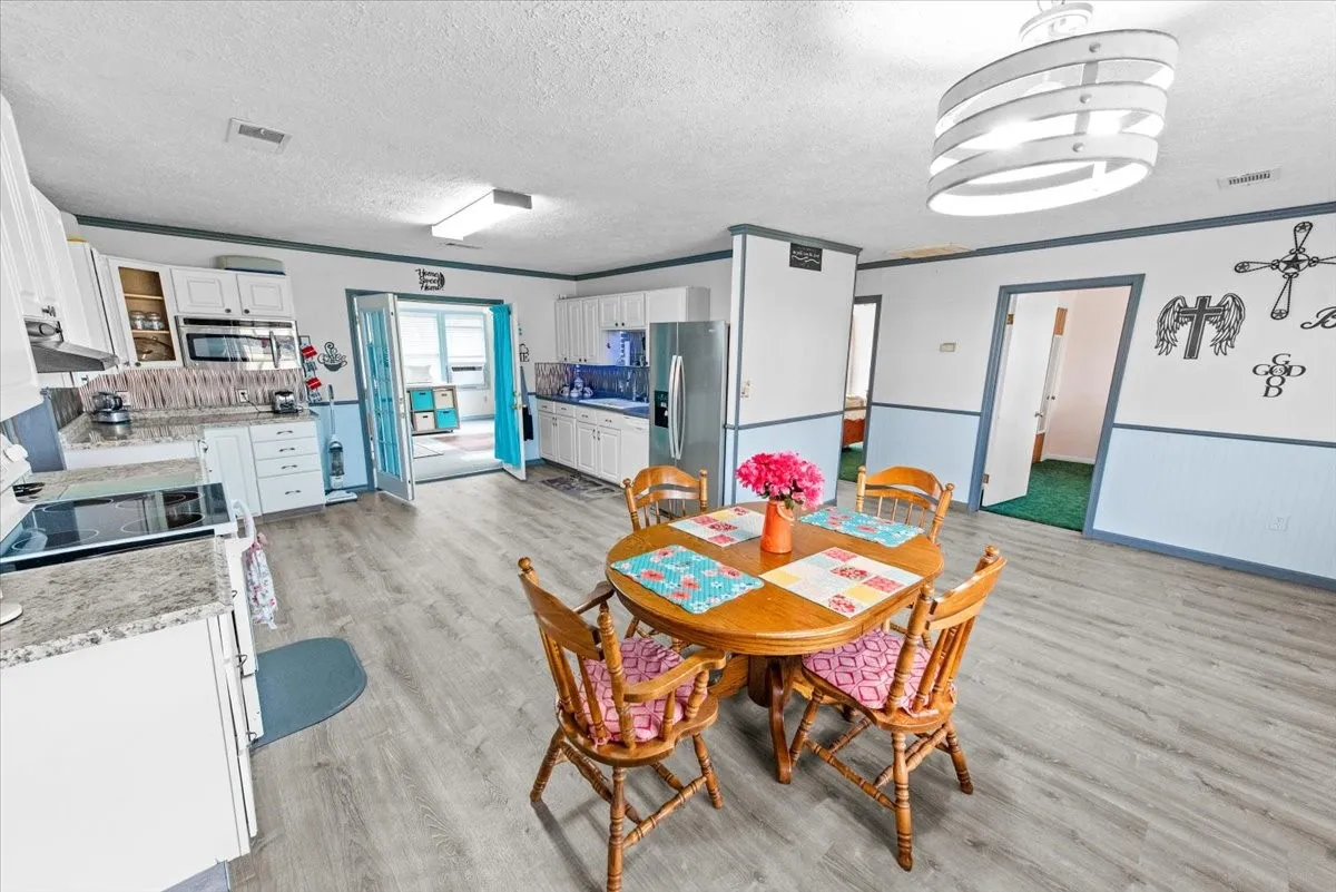 Dining area and kitchen