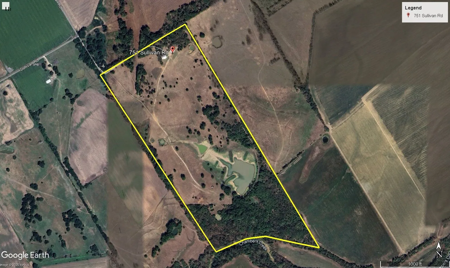 Google Earth view. Boundary line is approximate for visual only