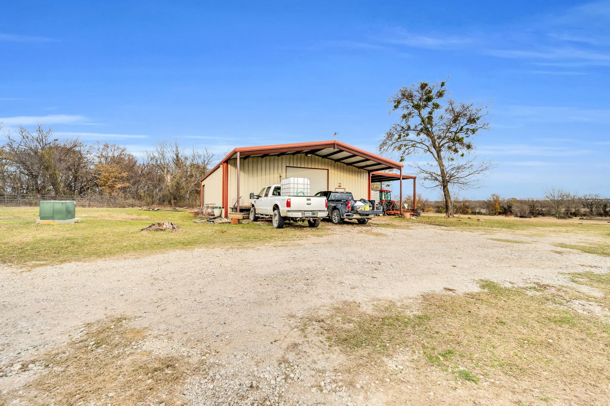 Barn with covered parking