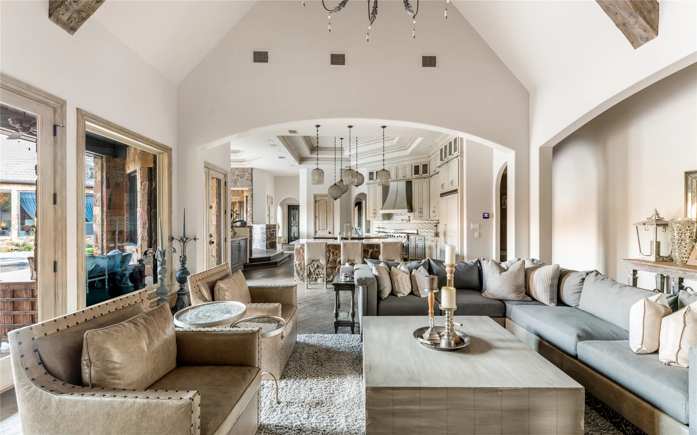 From the living room to the kitchen