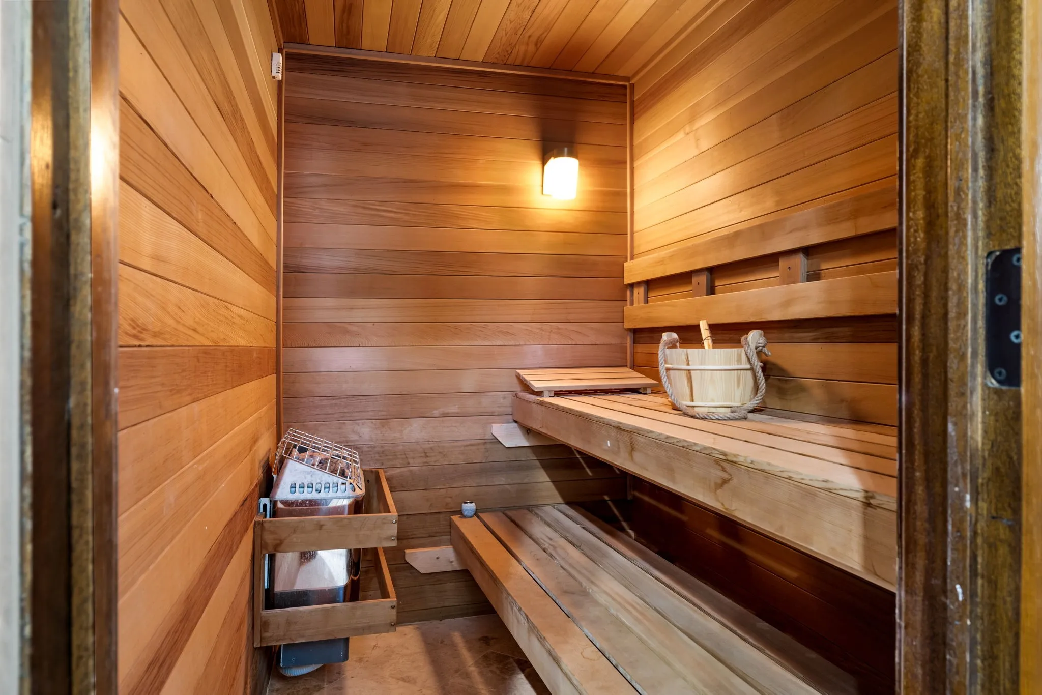 Sauna in the primary bathroom