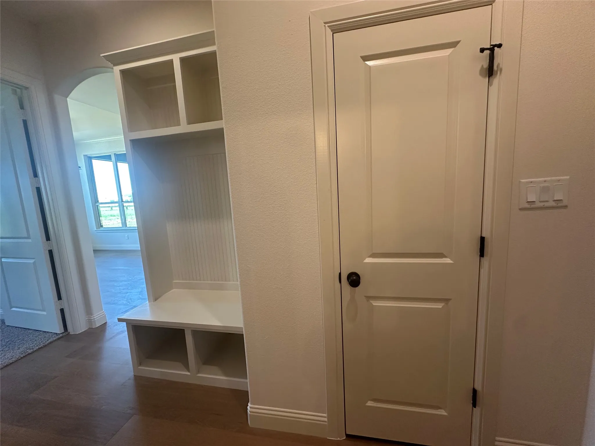 Mud Bench and half bath off garage entrance