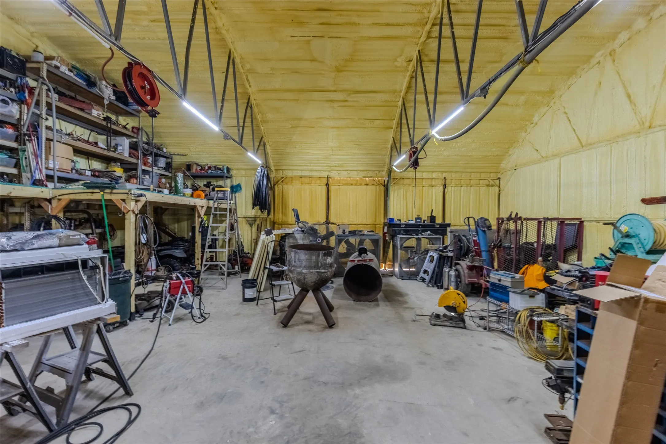 Spray foam insulation, concrete floor