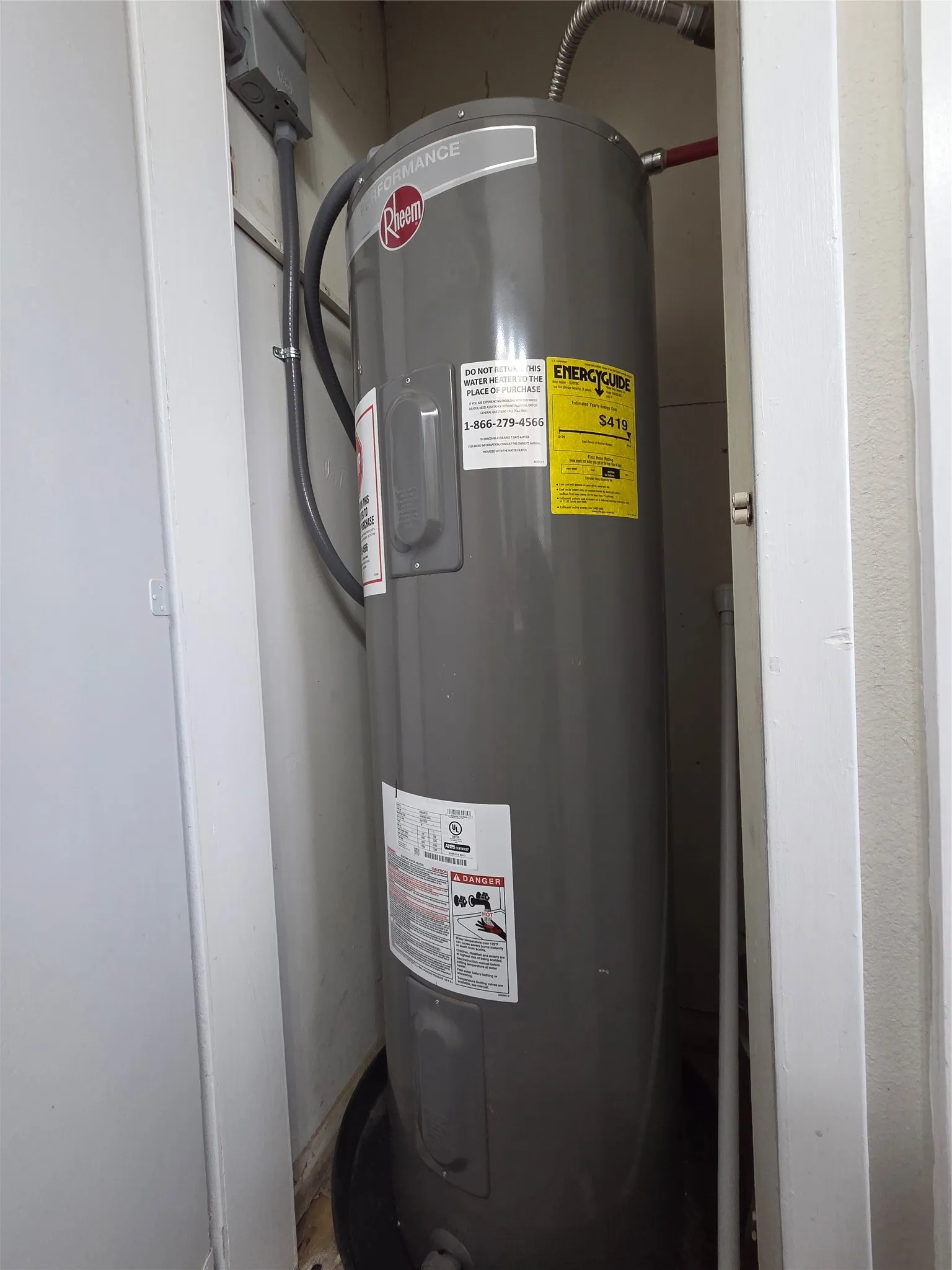 Utilities with electric water heater