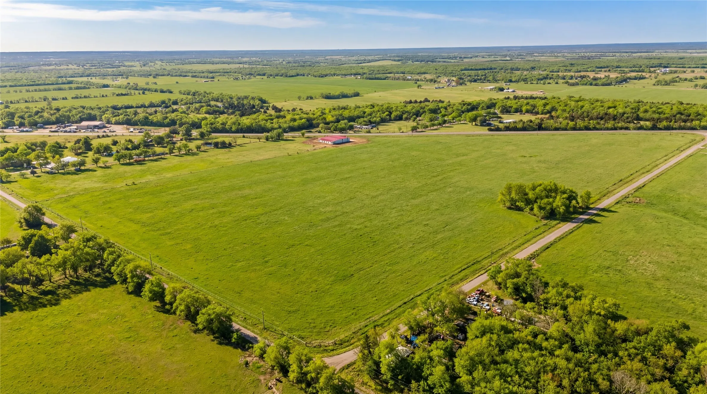 Aerial view of sparsely populated area