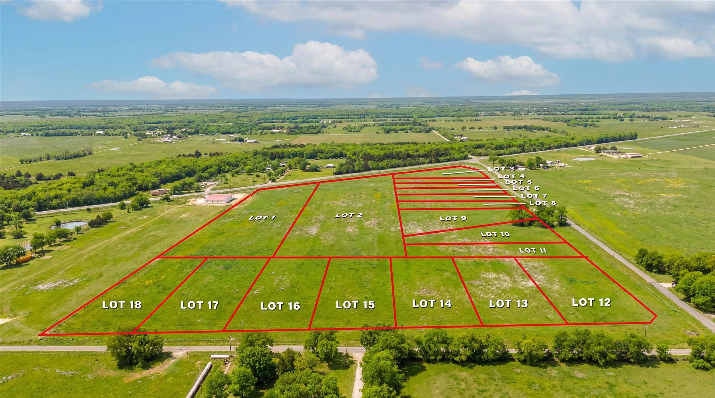 Aerial overview of property's location featuring property boundaries highlighted