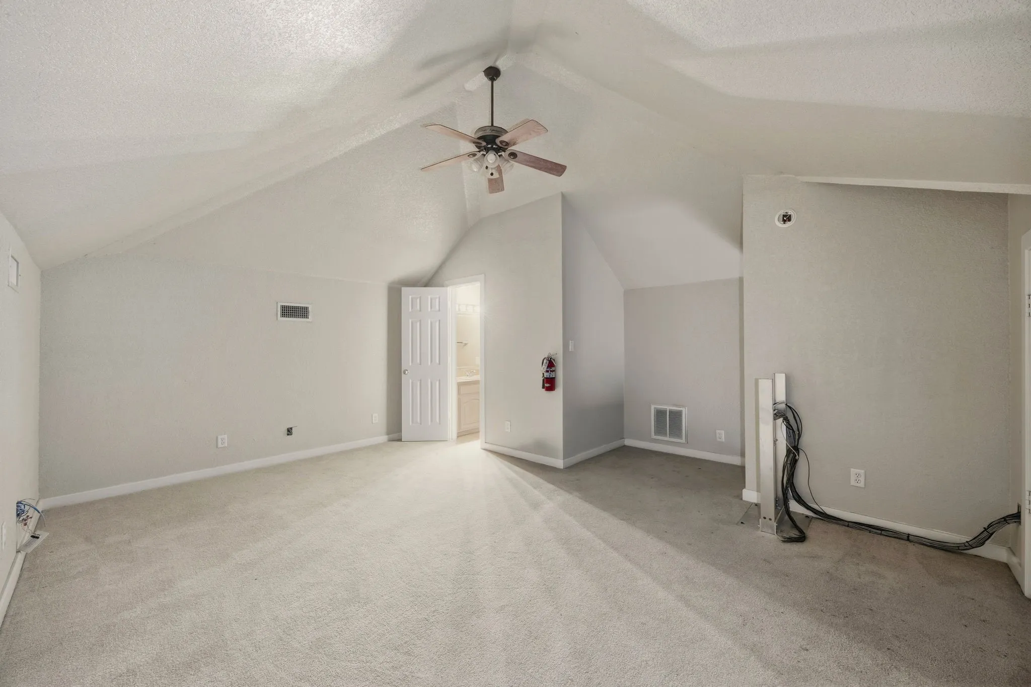 Upstairs bonus room with bathroom