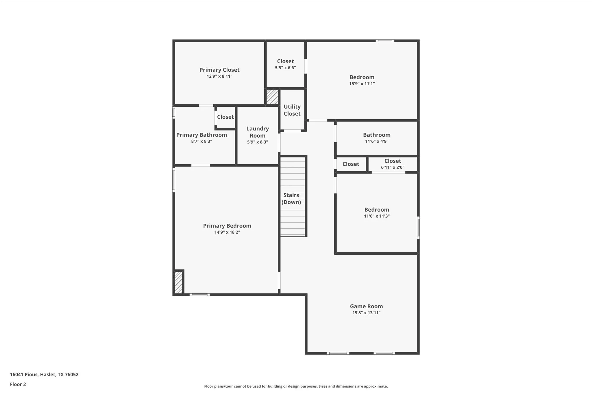 View of home second floor - plan
