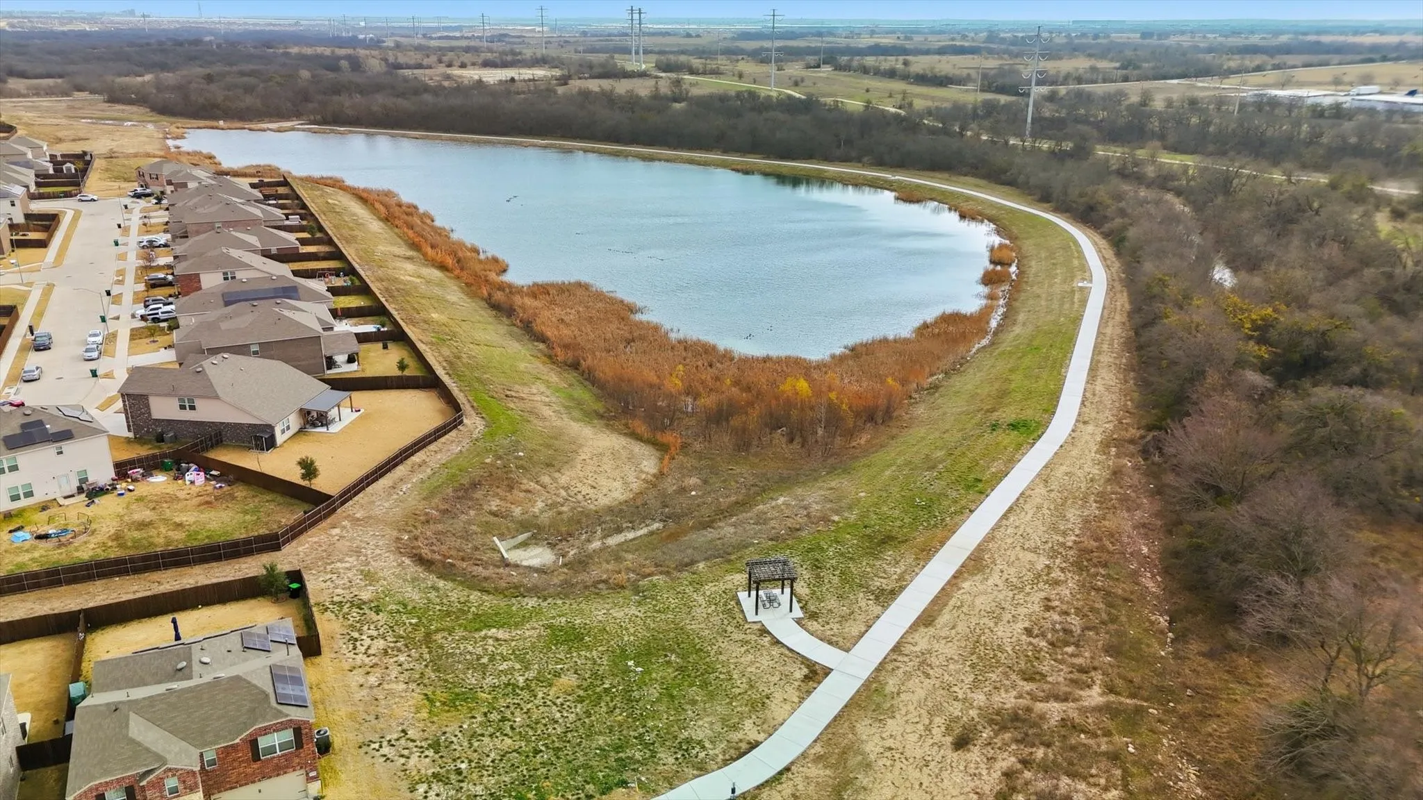 Subdivision walking trail and pond