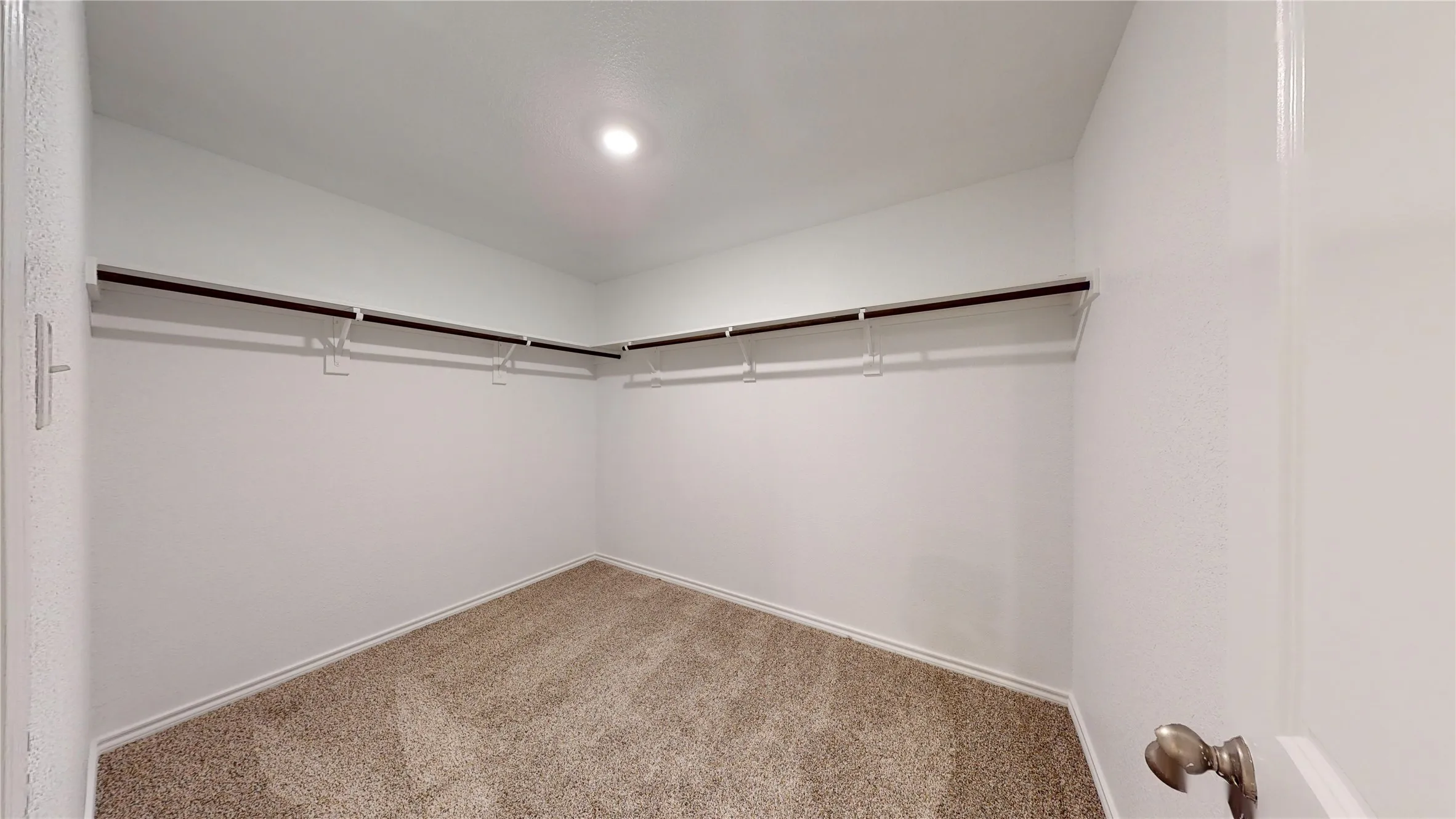 Spacious closet with carpet floors